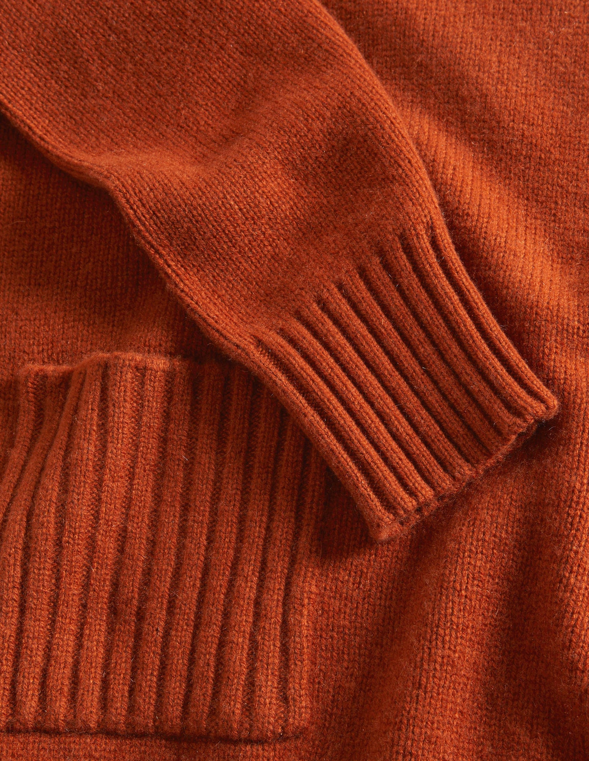 Kaschmirpullover mit hohem Kragen-Kupferrot-6