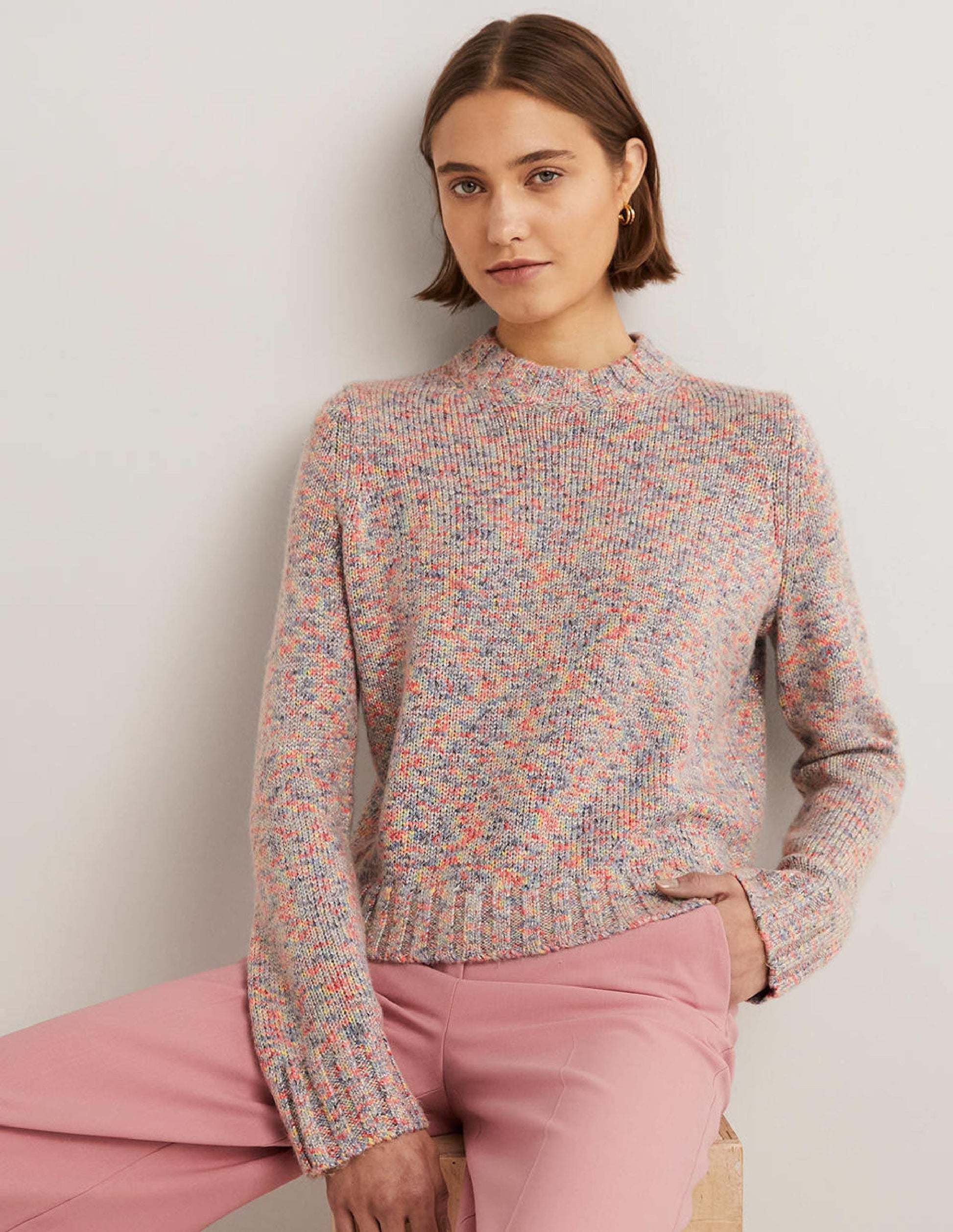 Pull douillet moucheté-Gris chiné-1