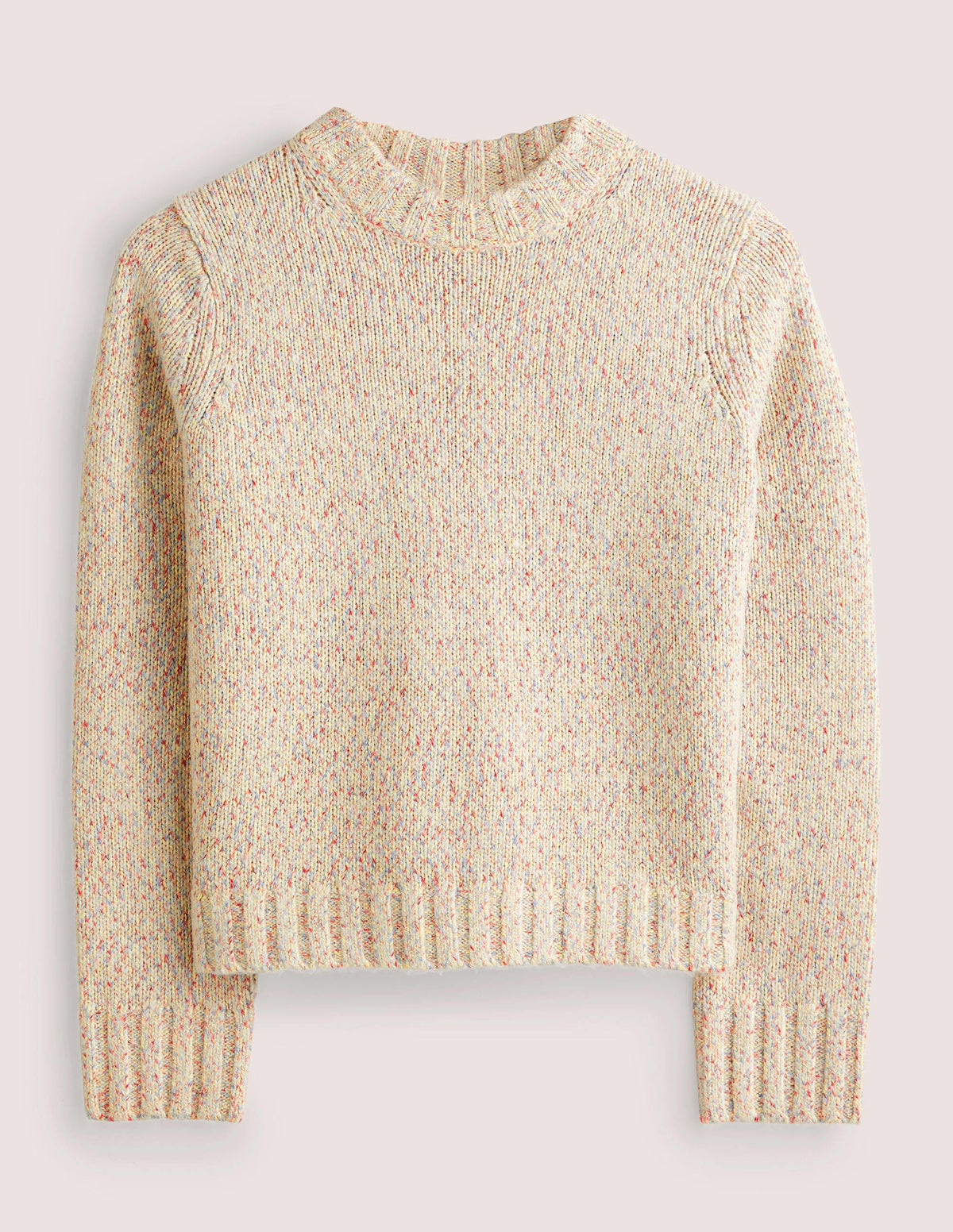 Gesprenkelter flauschiger Pullover-Naturweiß - Image 6