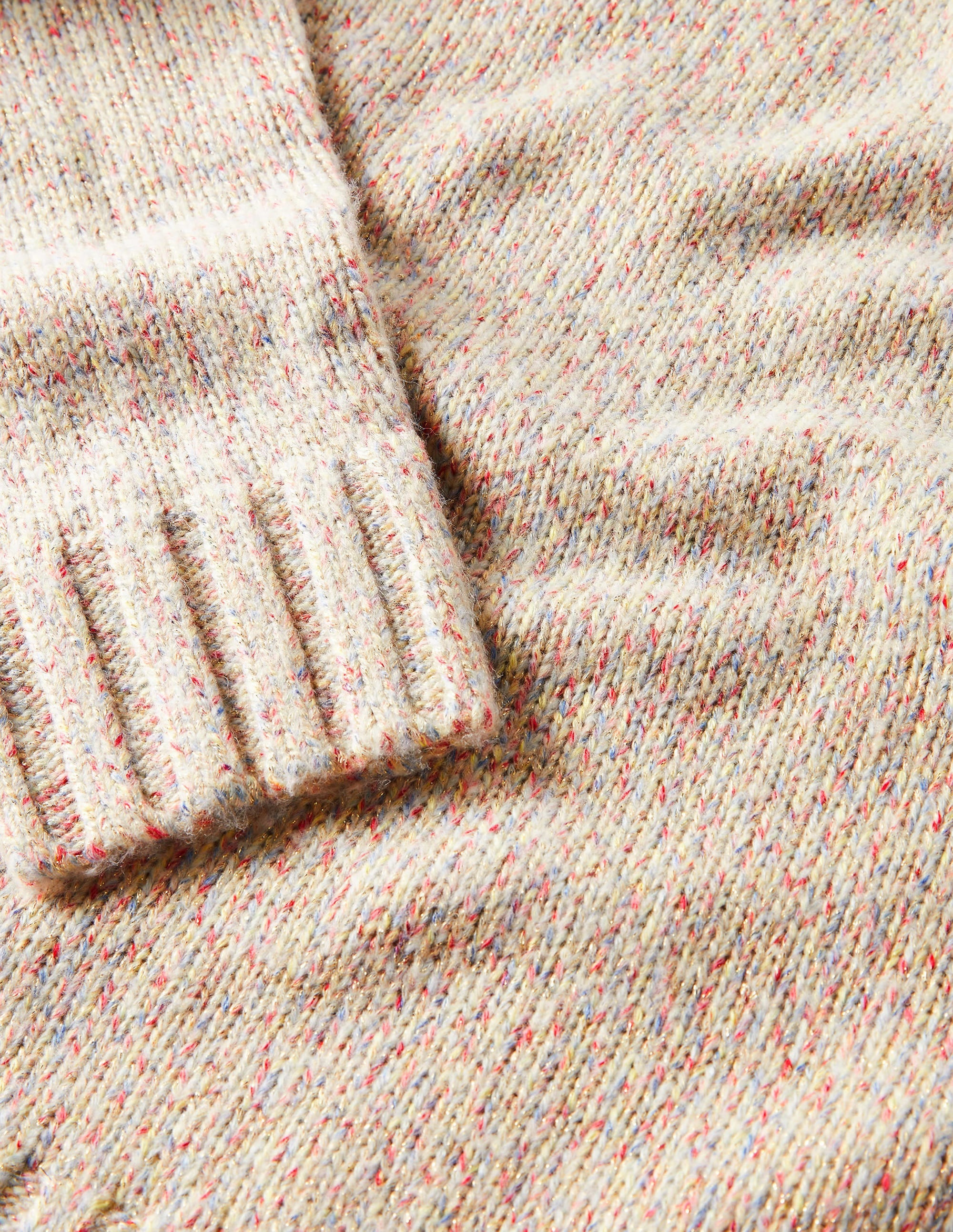 Gesprenkelter flauschiger Pullover-Naturweiß - Image 7