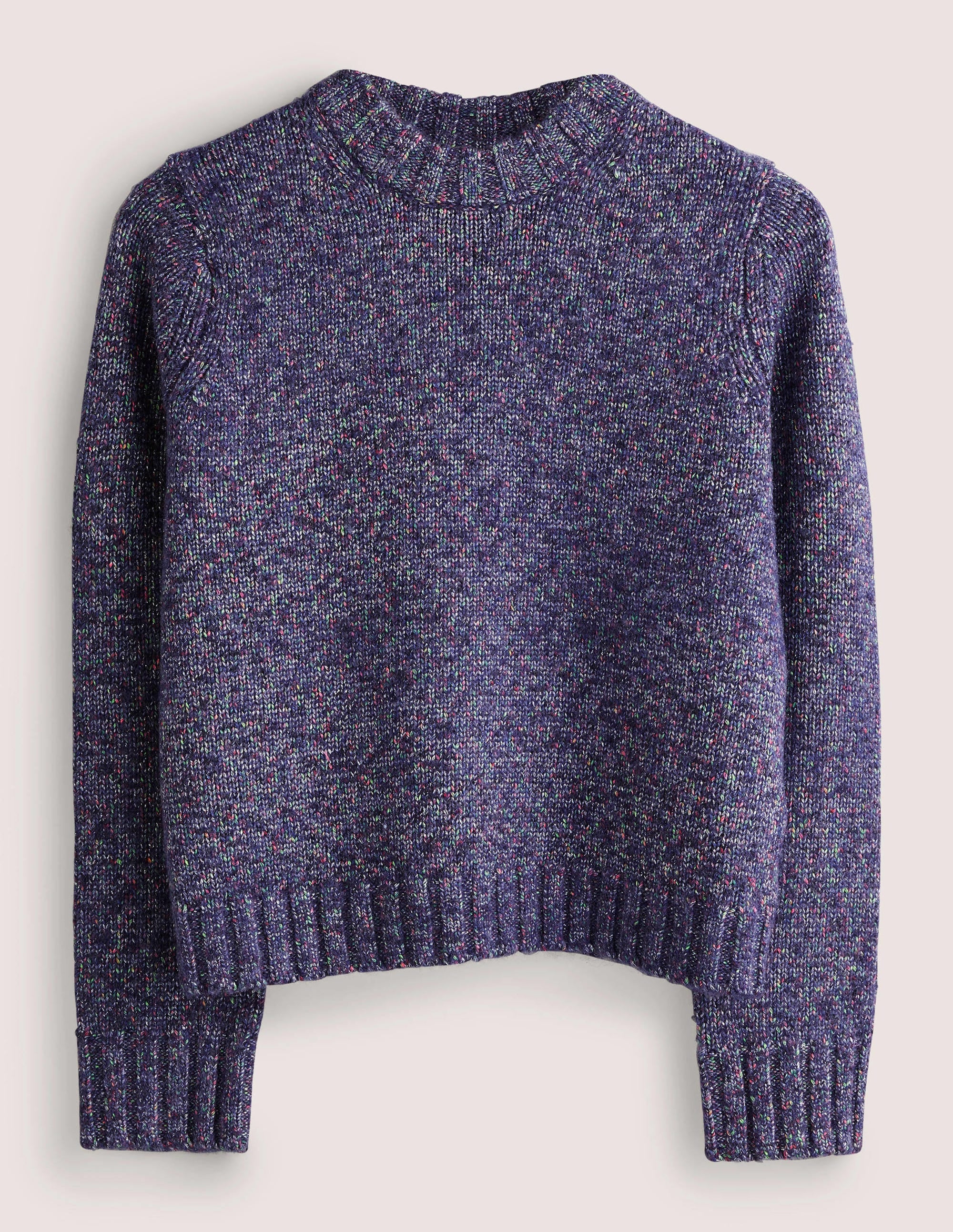 Gesprenkelter flauschiger Pullover-Marineblau - Image 5