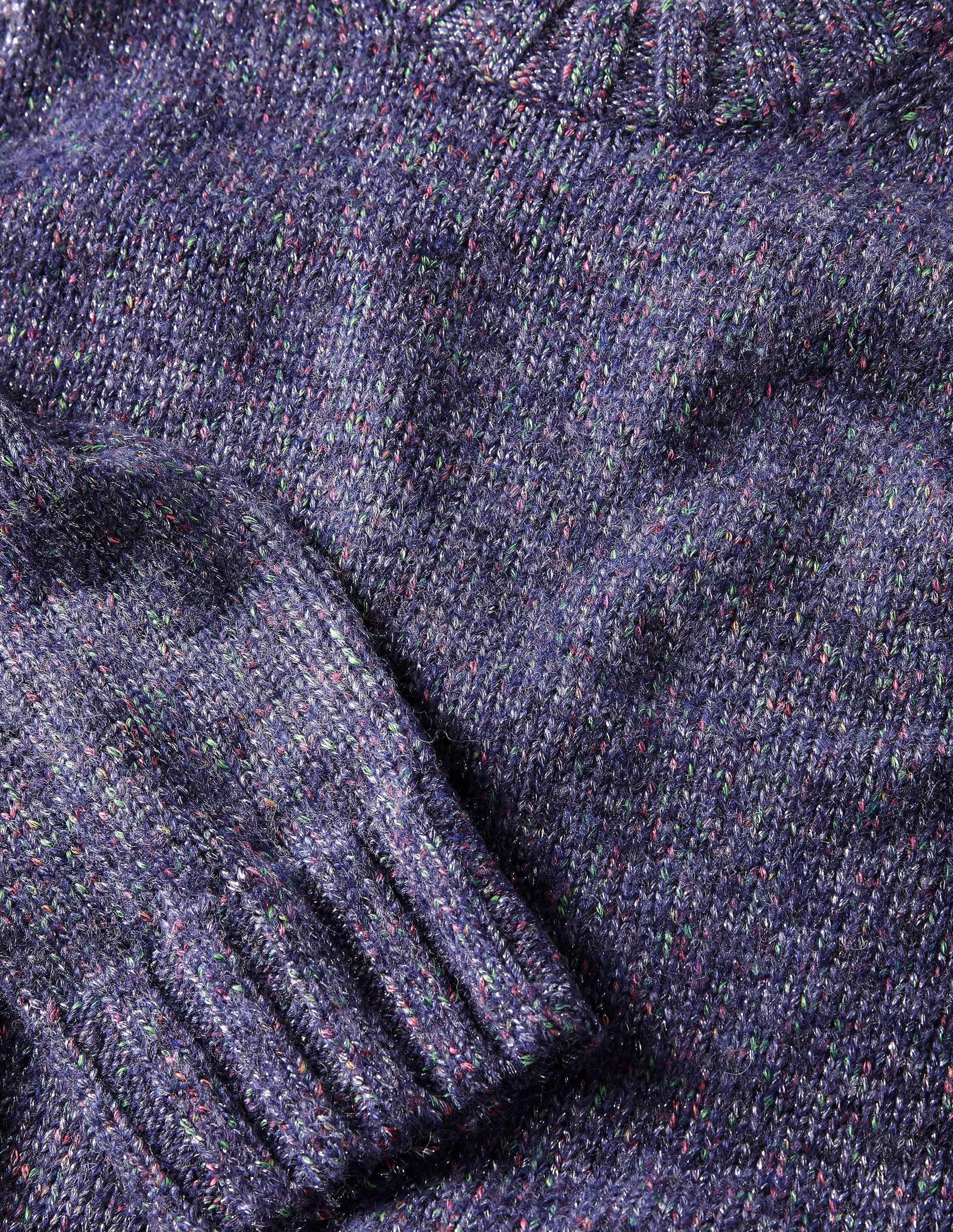 Gesprenkelter flauschiger Pullover-Marineblau - Image 6