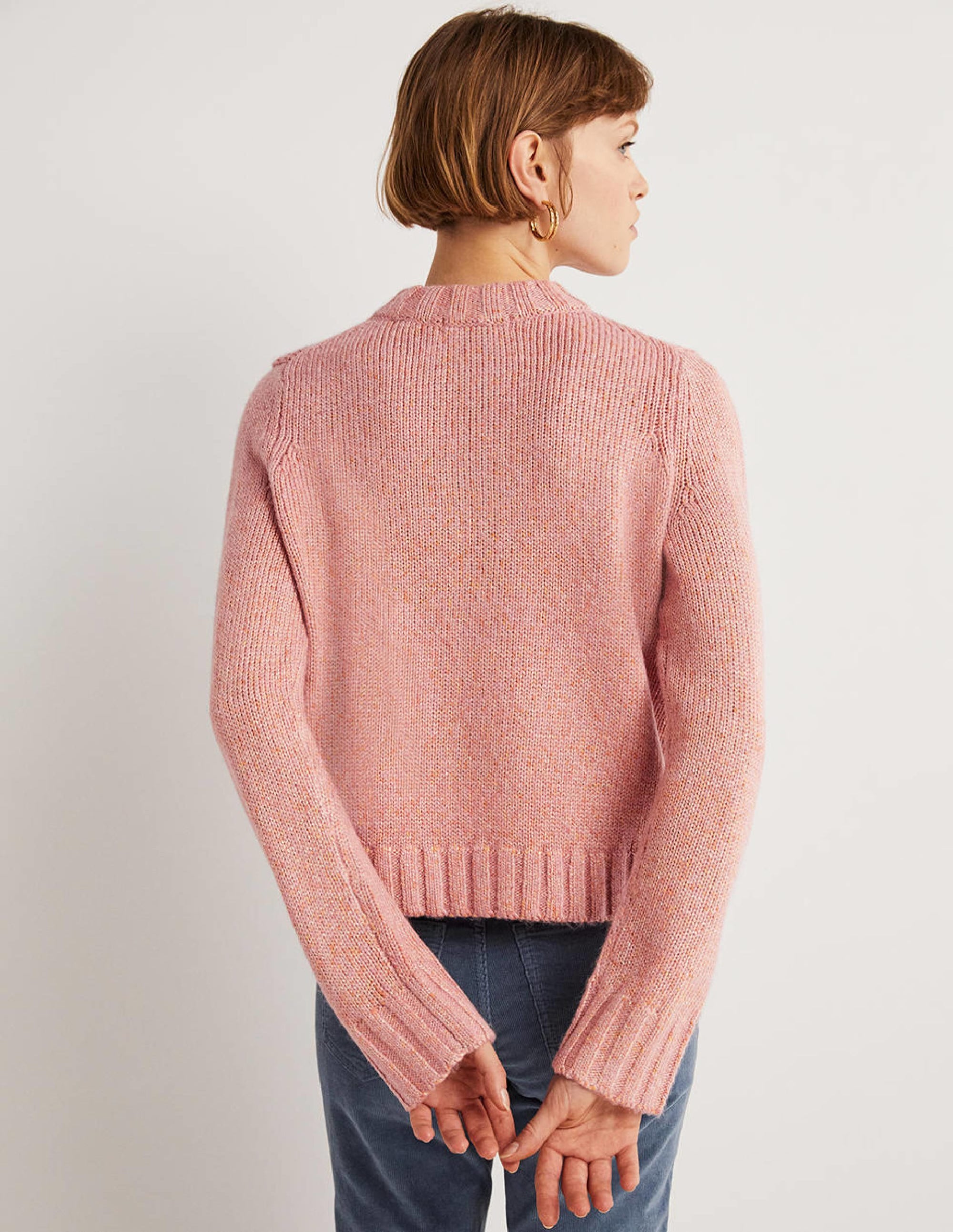 Gesprenkelter flauschiger Pullover-Eisrosa - Image 3