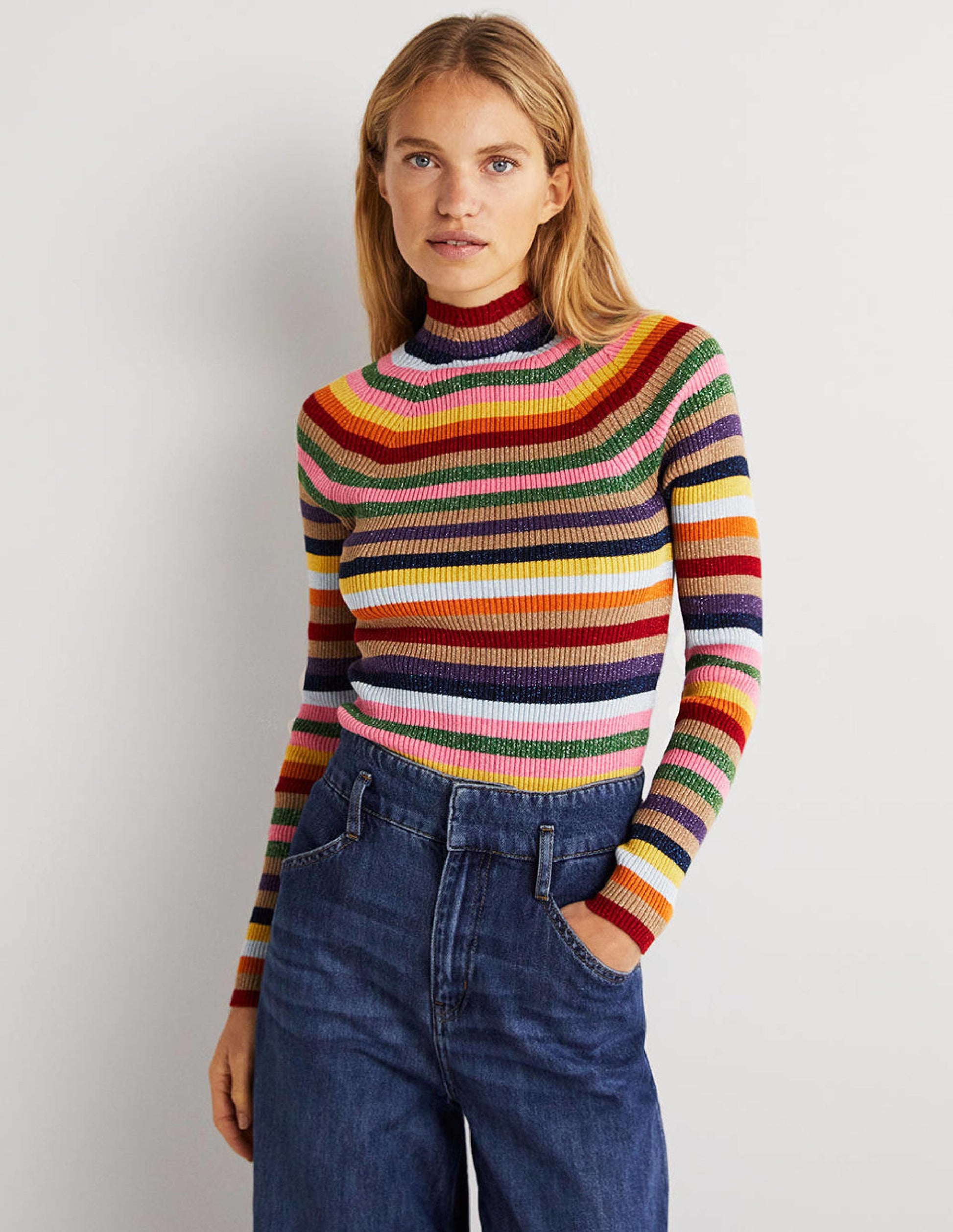 Matilda Glitzer-Pullover-Glitzer/Bunt, Gestreift-1