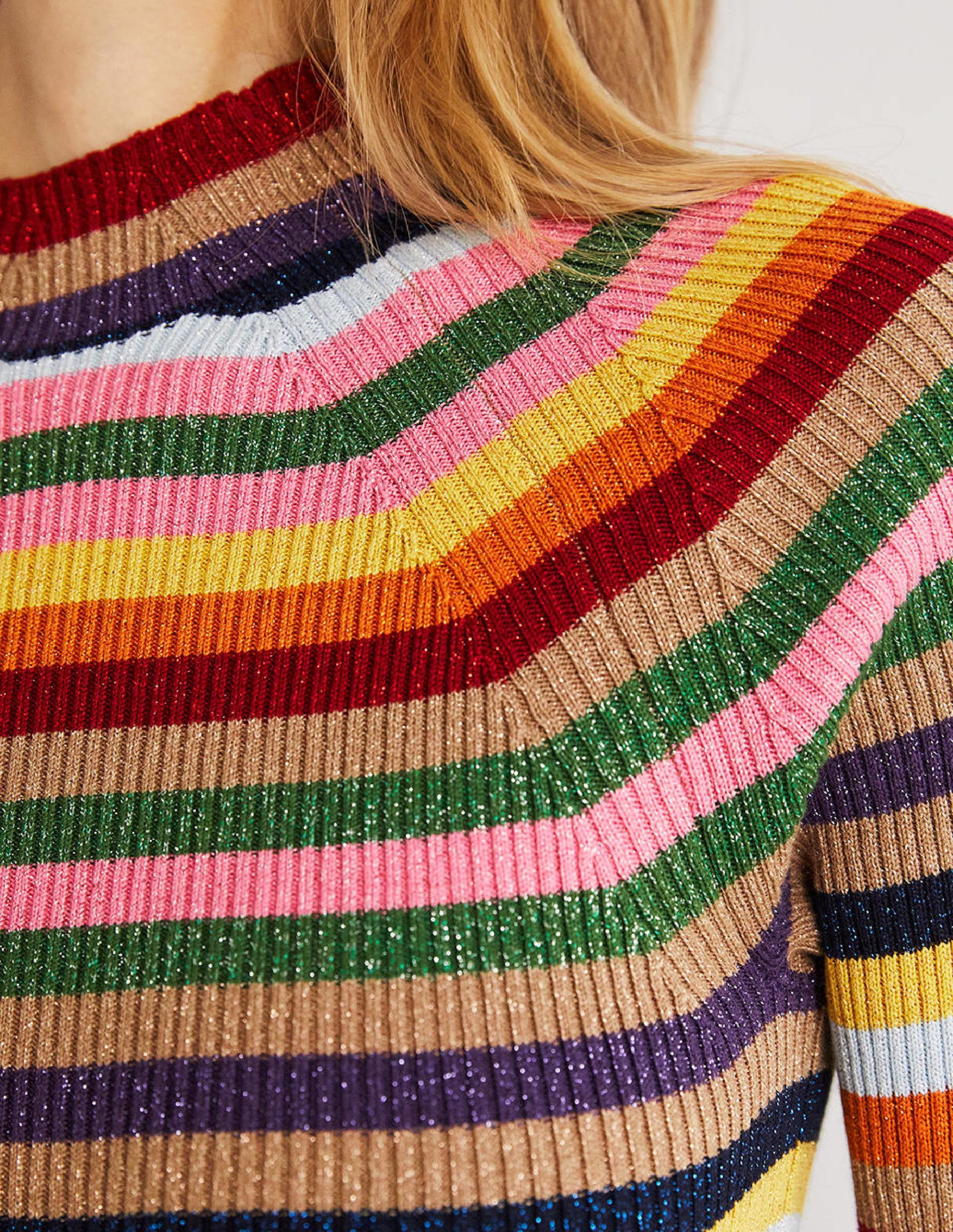 Matilda Glitzer-Pullover-Glitzer/Bunt, Gestreift-2
