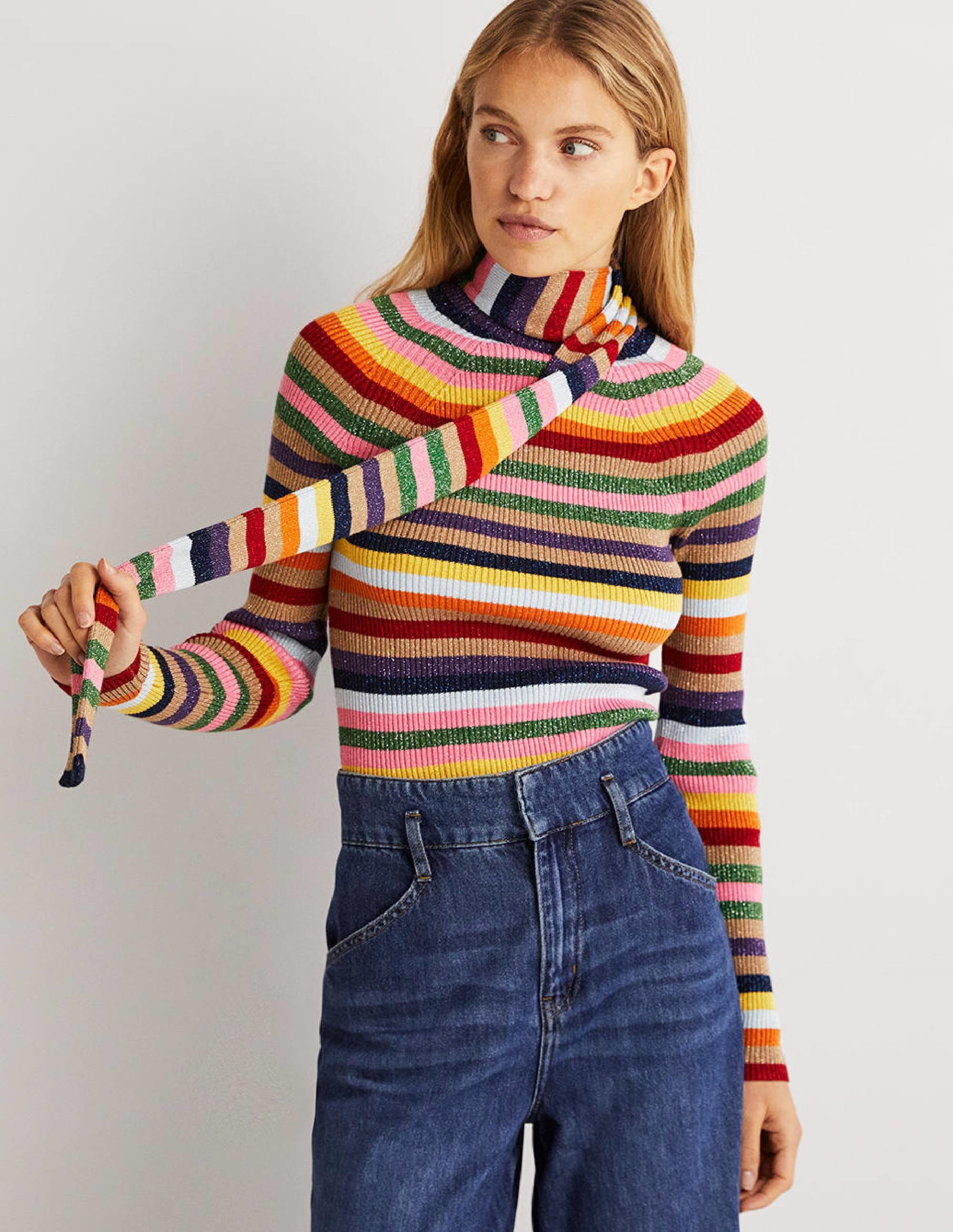 Matilda Glitzer-Pullover-Glitzer/Bunt, Gestreift - Image 5