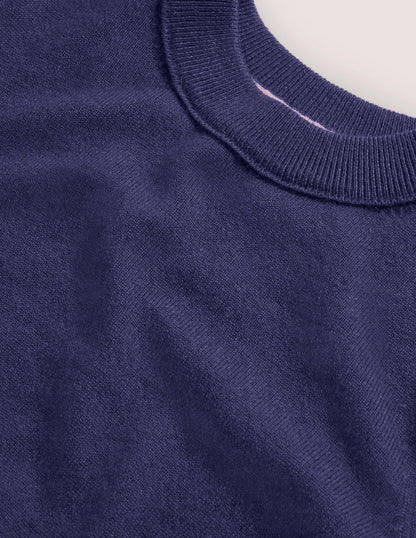 Kaschmirpullover mit Puffärmeln-Marineblau-7