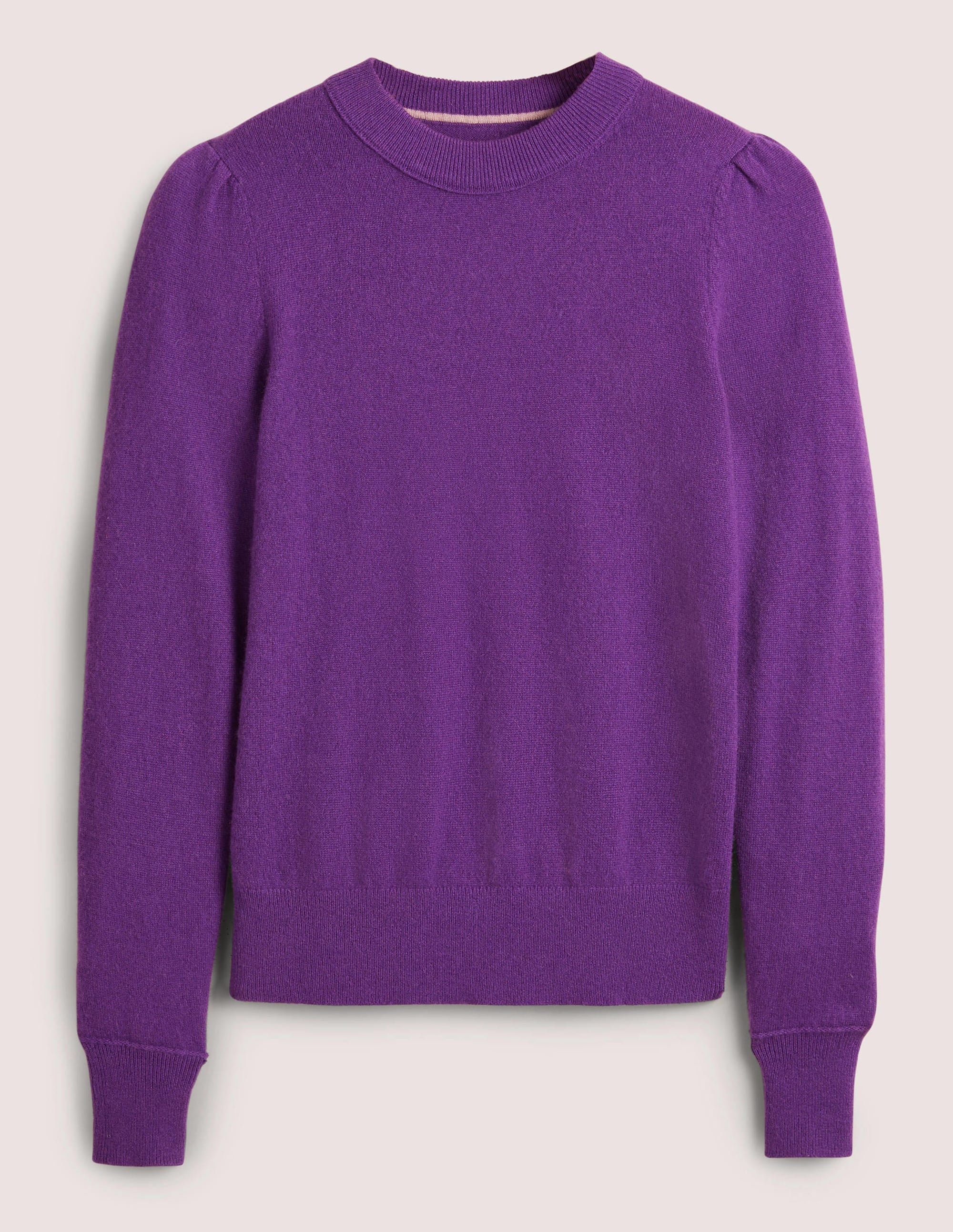 Pull en cachemire à épaules bouffantes-Violet impérial - Image 7