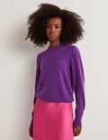 Pull en cachemire à épaules bouffantes-Violet impérial
