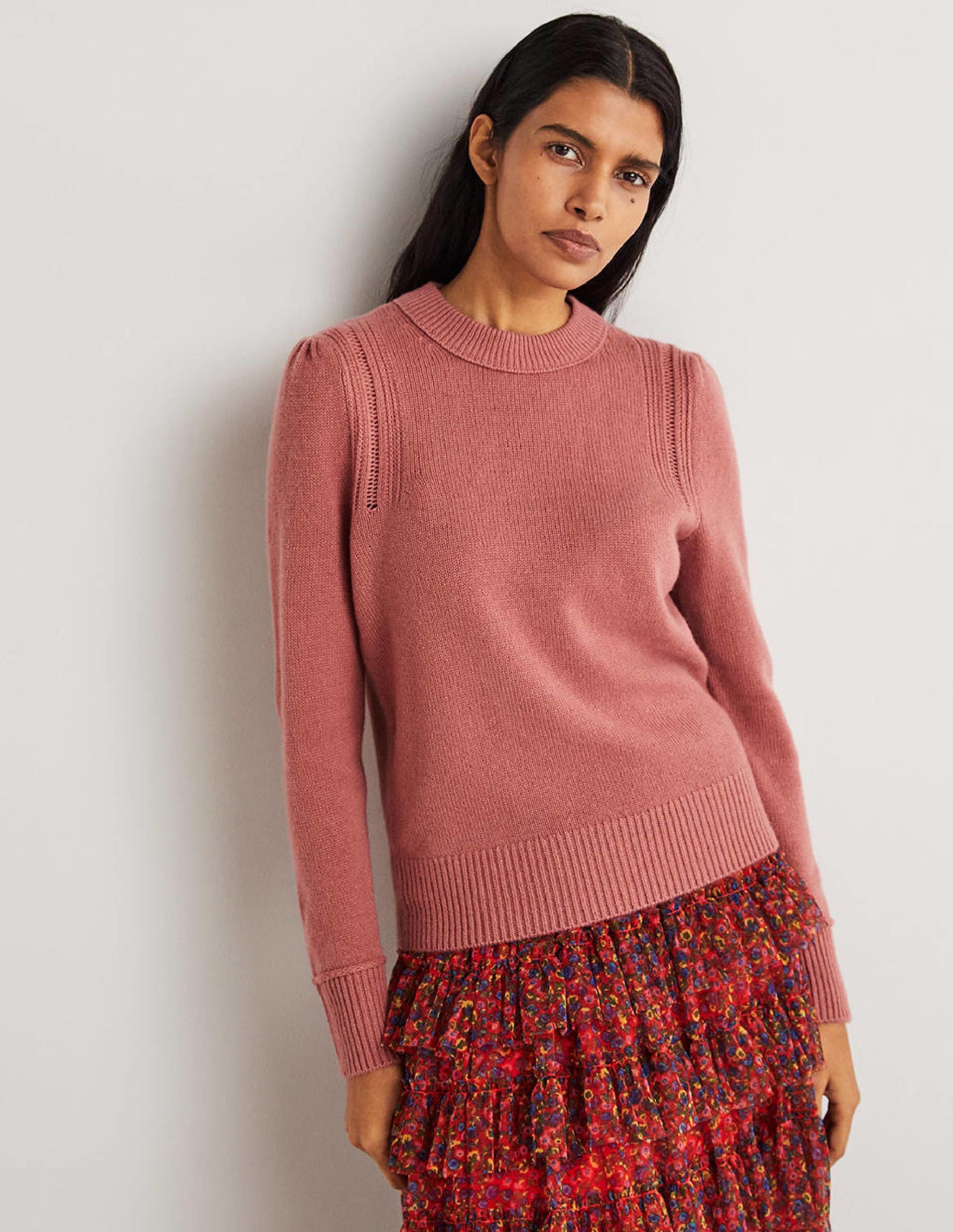 Luftiger Kaschmirpullover-Staubrot Melange-1