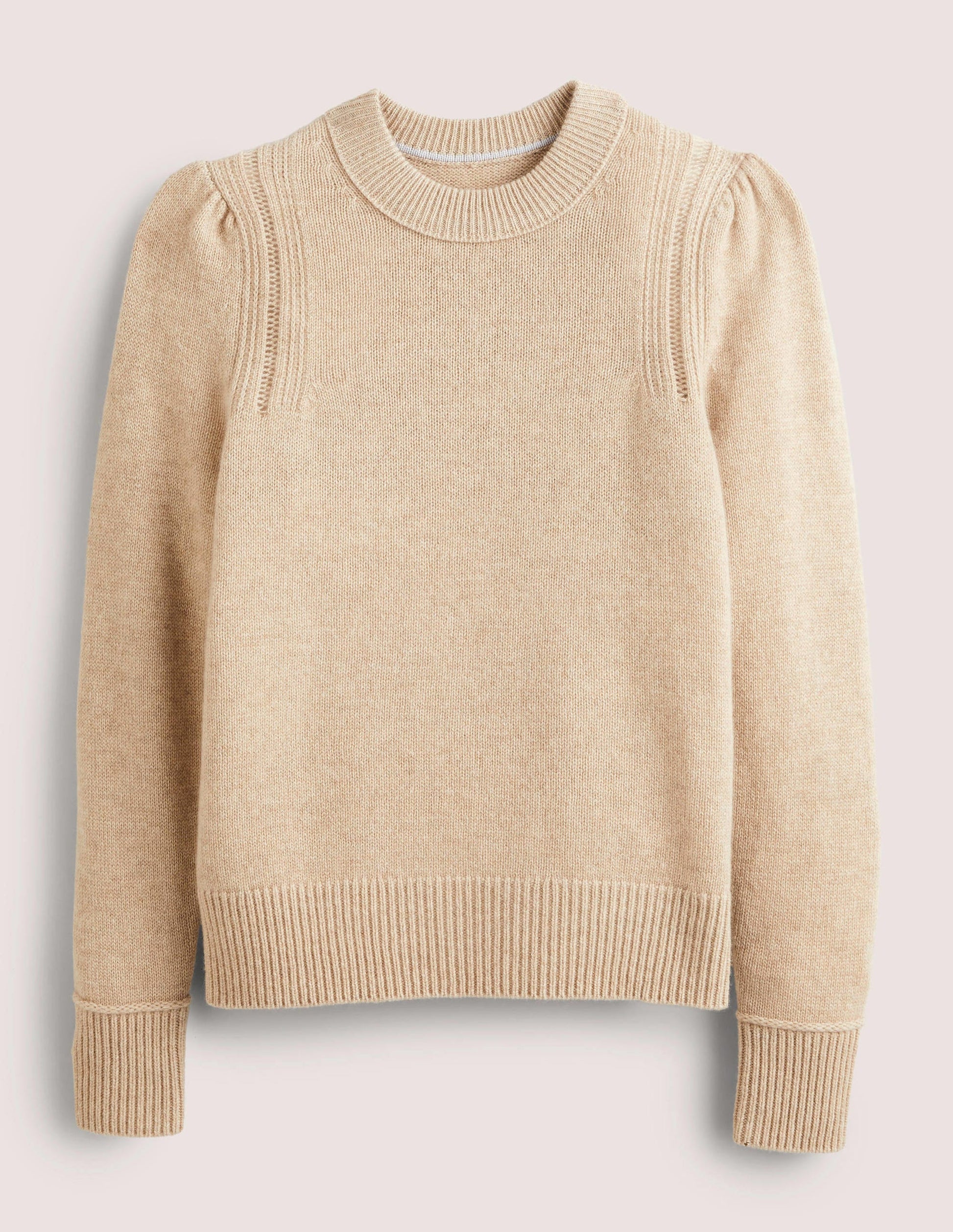 Luftiger Kaschmirpullover-Mausbraun Melange-6