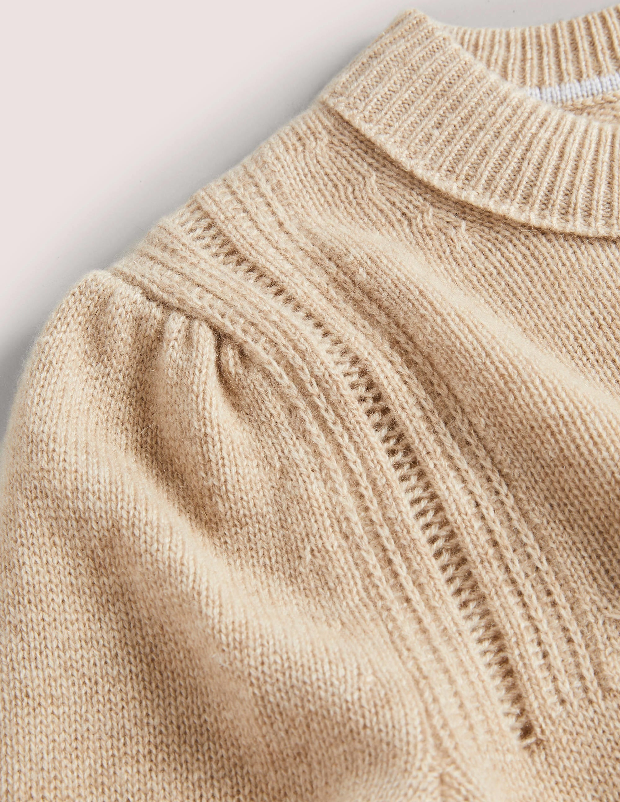 Luftiger Kaschmirpullover-Mausbraun Melange - Image 7