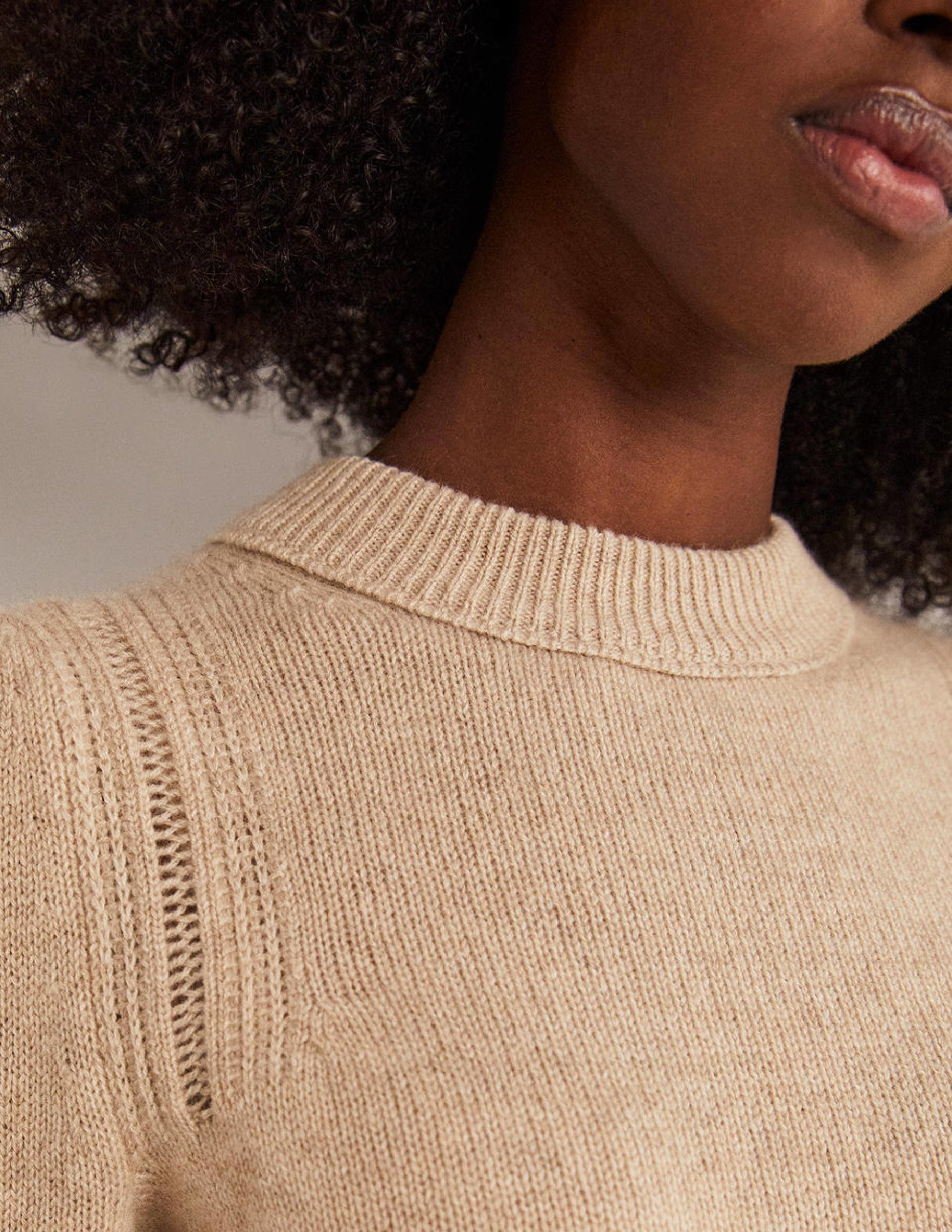 Luftiger Kaschmirpullover-Mausbraun Melange-2