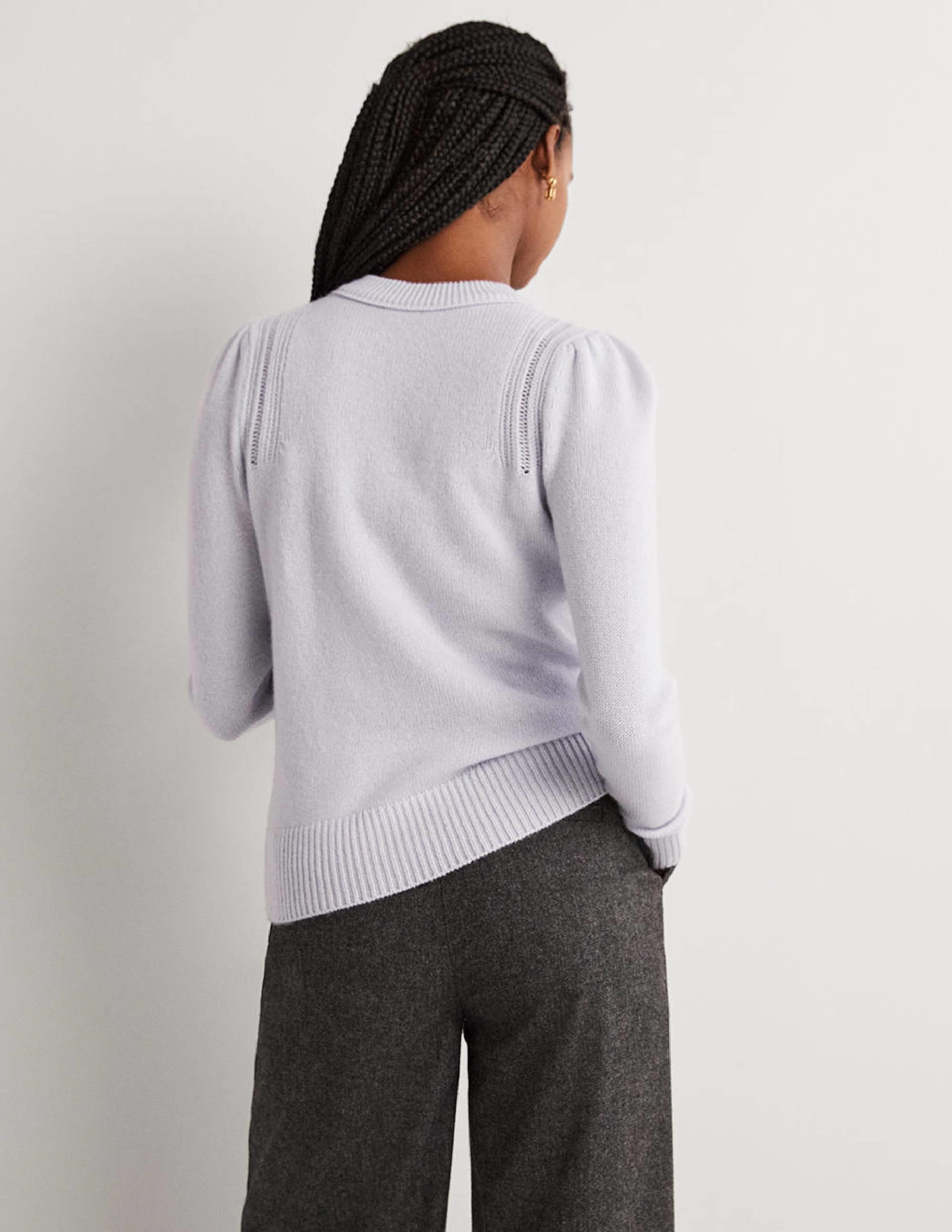 Luftiger Kaschmirpullover-Helles Himmelblau - Image 3