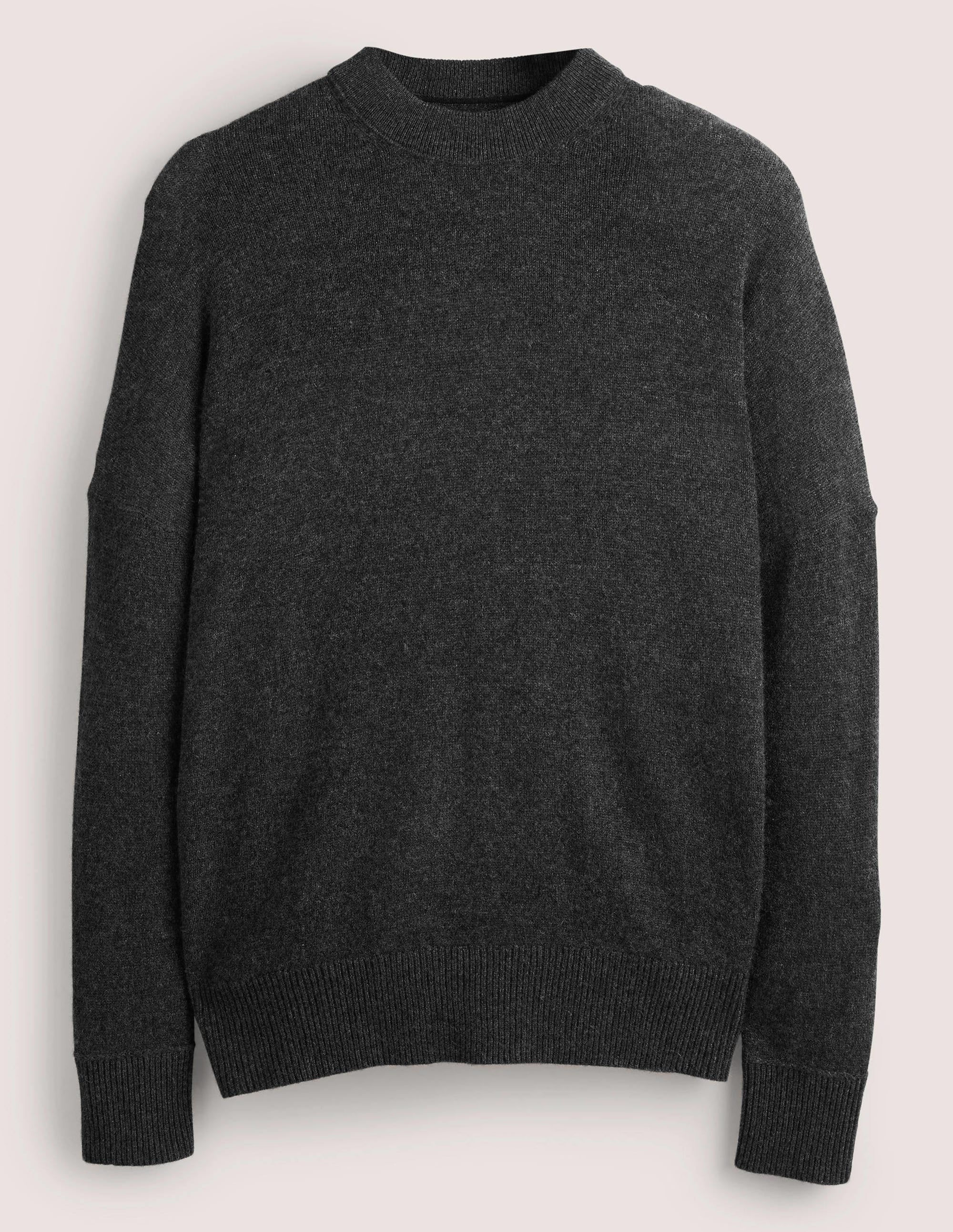 Pull boyfriend à col rond en cachemire-Anthracite chiné - Image 5