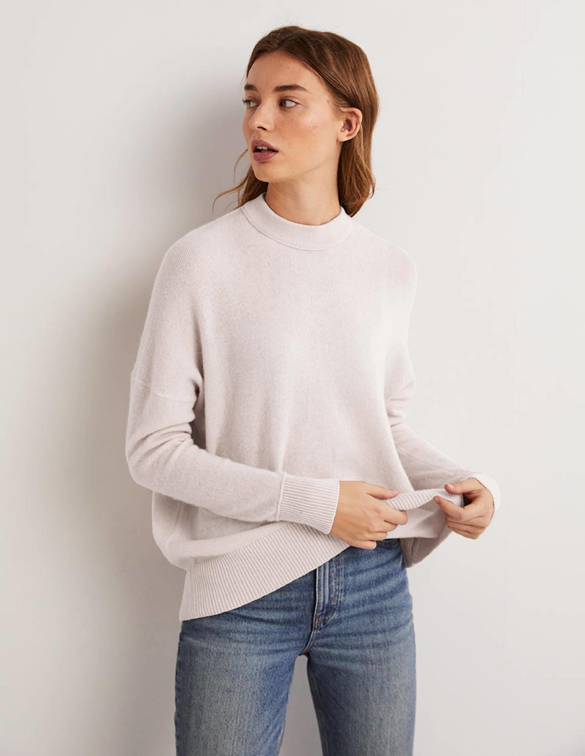 Pull boyfriend à col rond en cachemire-Corde - Image 4
