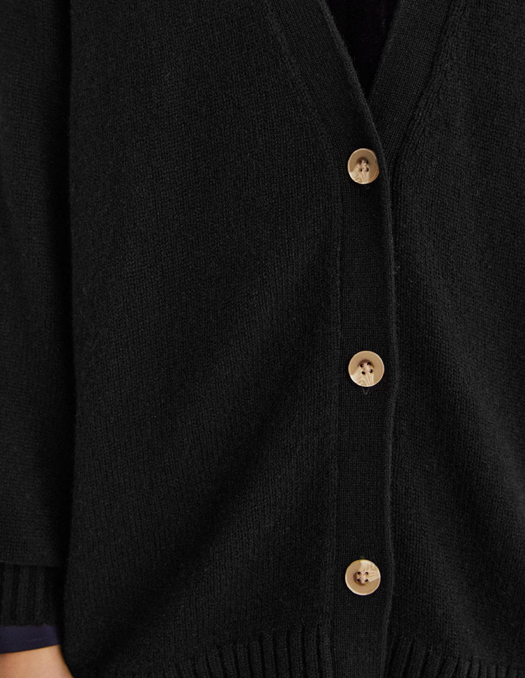 Long Cashmere Cardigan-Black - Image 2
