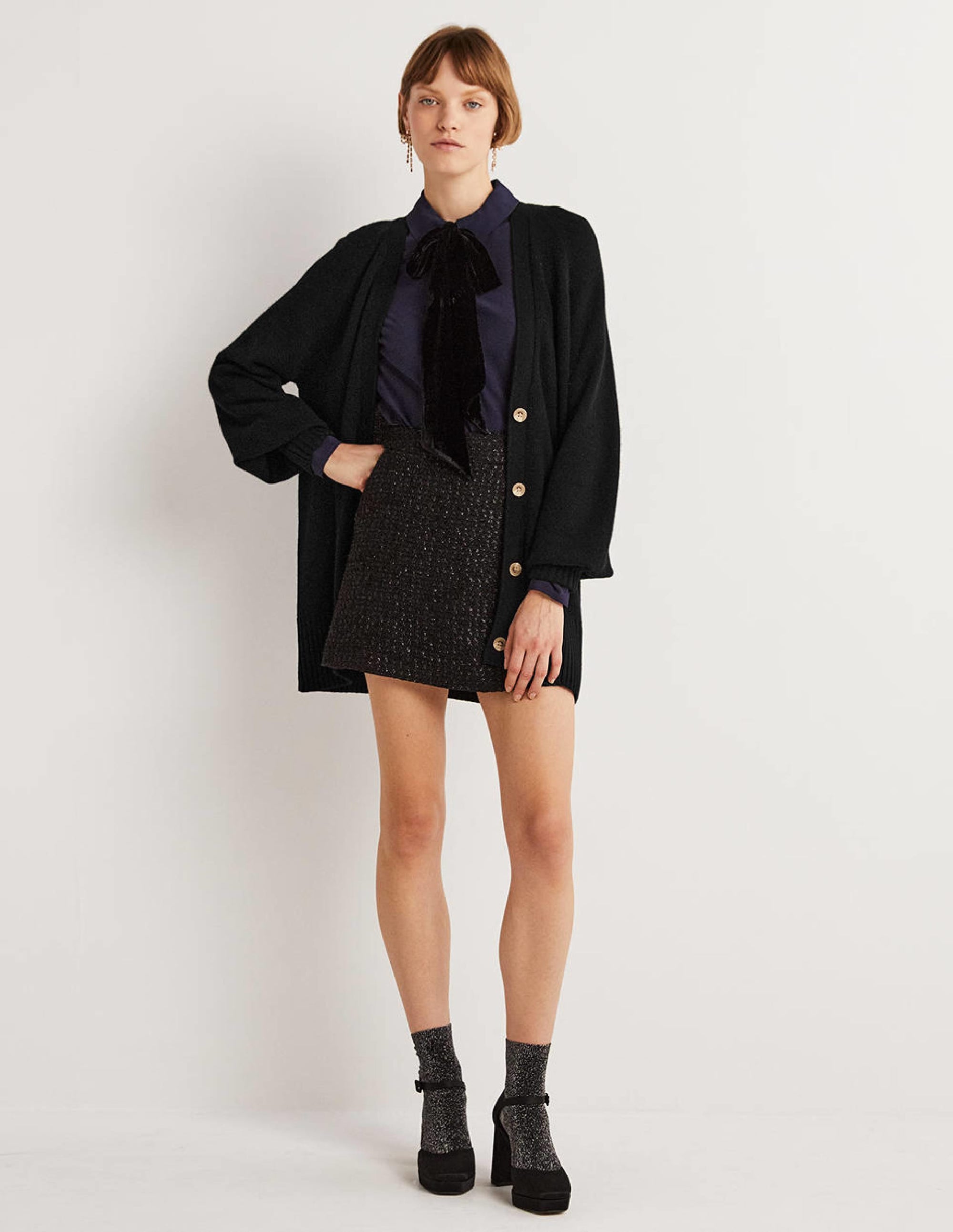 Long Cashmere Cardigan-Black - Image 4