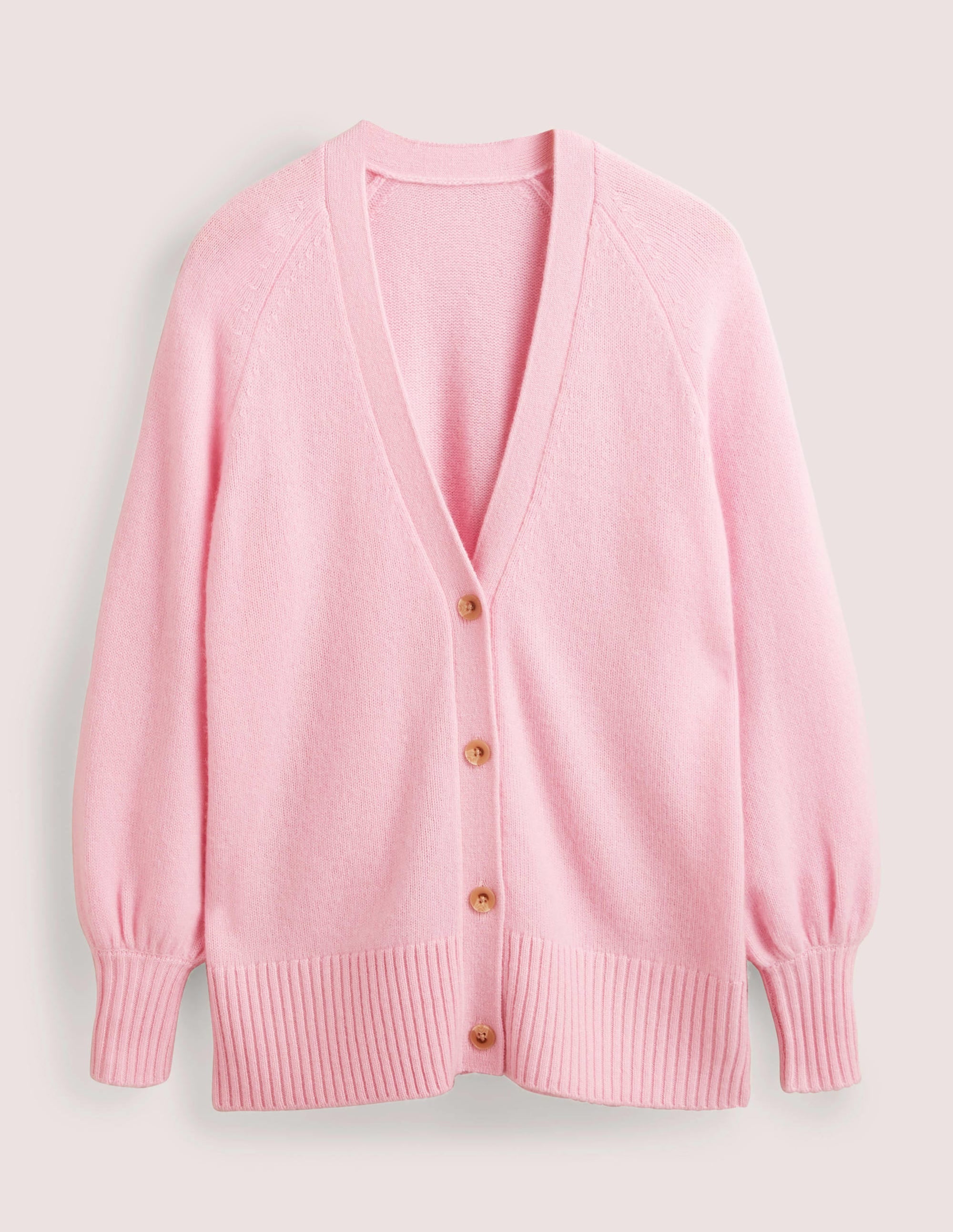 Gilet long en cachemire-Rose camée - Image 6
