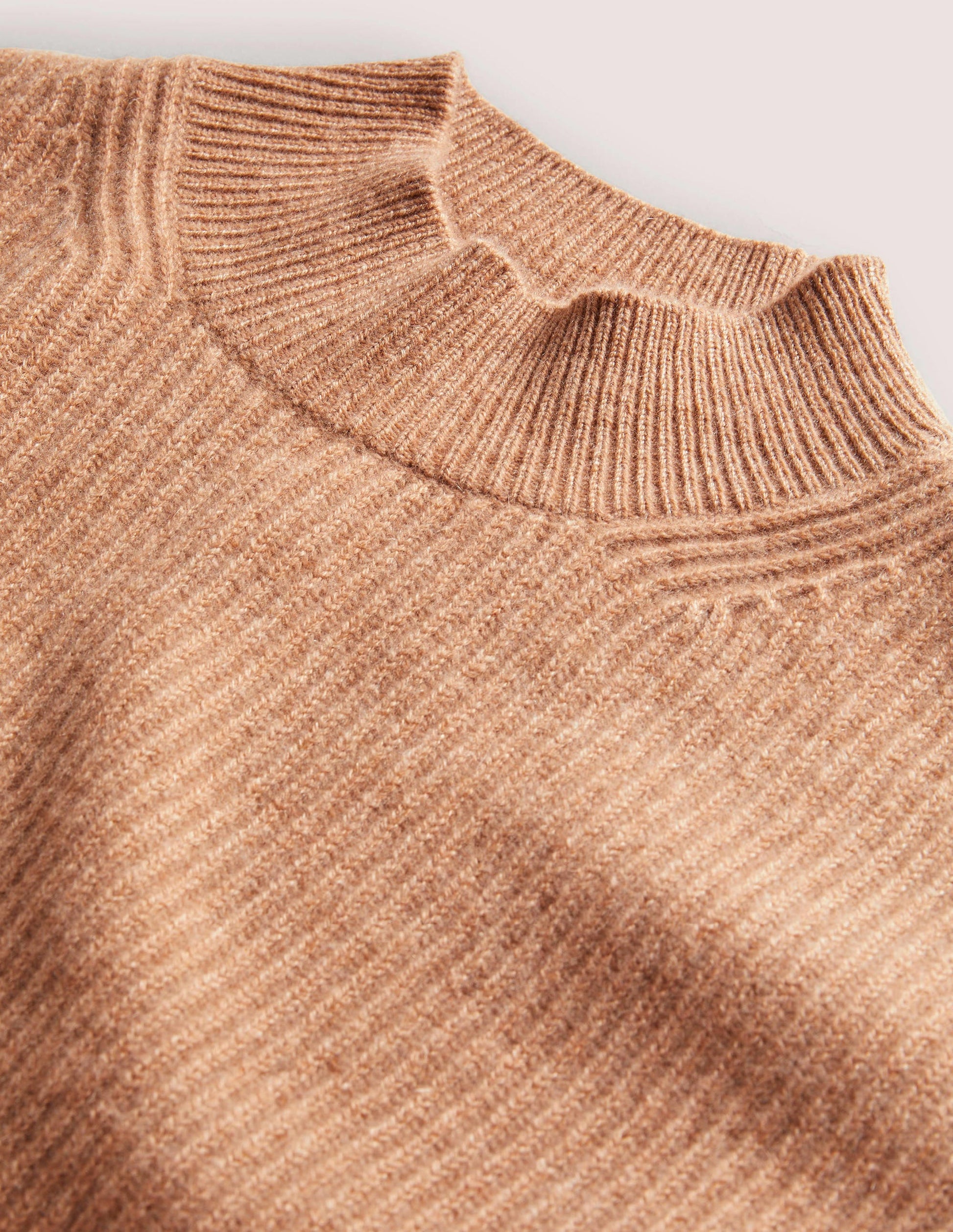 Rippstrick-Kaschmirpullover-Kamelbraun Melange-6