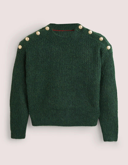 Rippstrickpullover mit Knöpfen an der Schulter-Jägergrün-7
