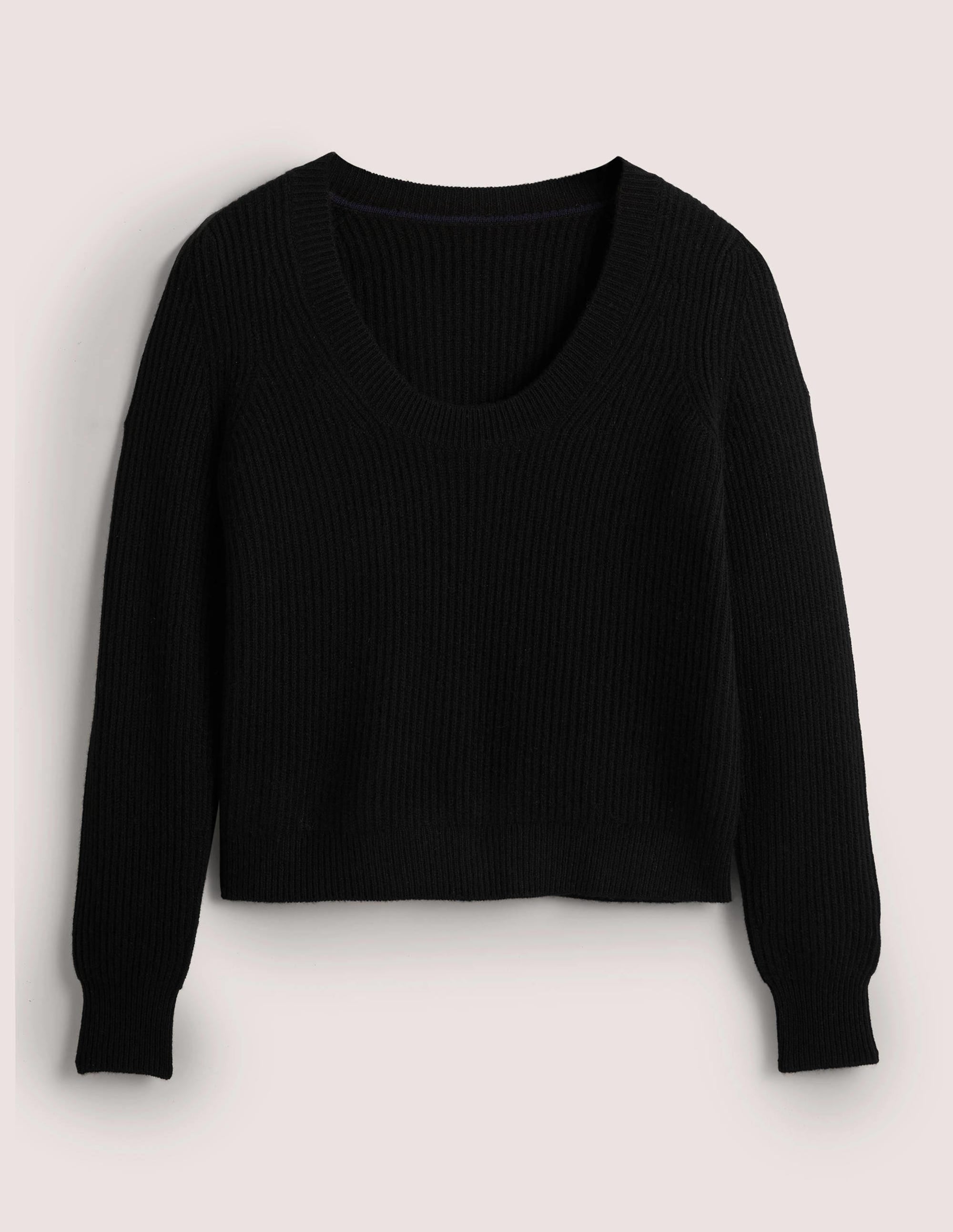 Pull col U en cachemire-Noir - Image 6