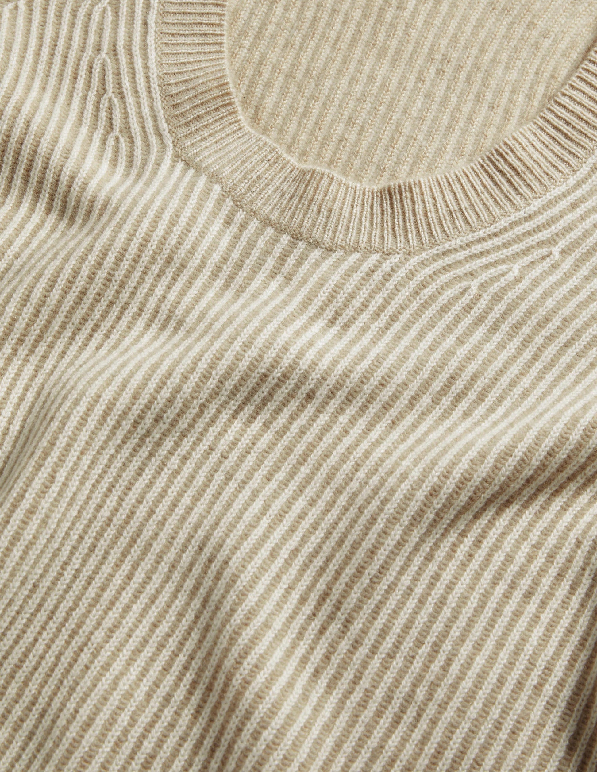 Pull col U en cachemire-Avoine chiné, ivoire-6