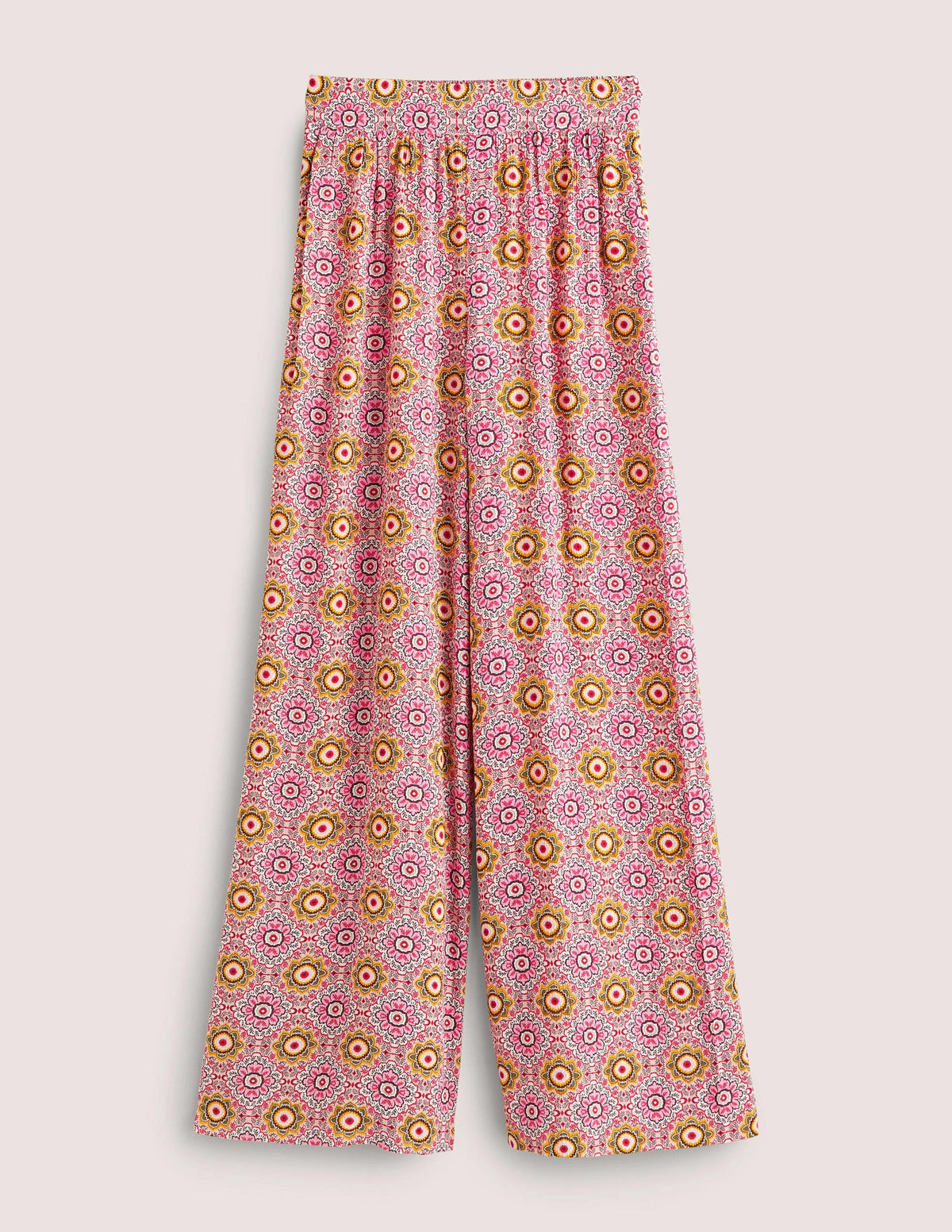 Grace Crinkle-Hose mit weitem Bein-Milchshake, Paradiesgarten - Image 5