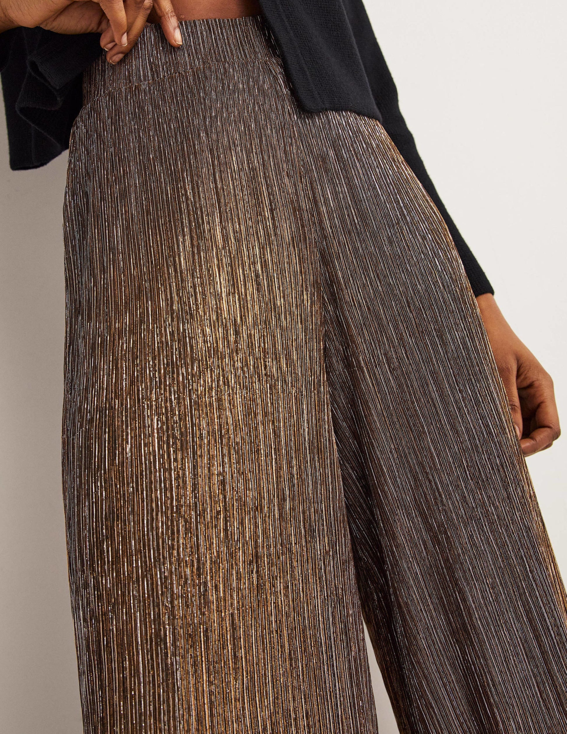 Partyhose mit Metallic-Details-Gold/Schwarz, Lurex-2