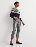 Metallic-Hose mit geradem Bein-Metallgrau-Metallic