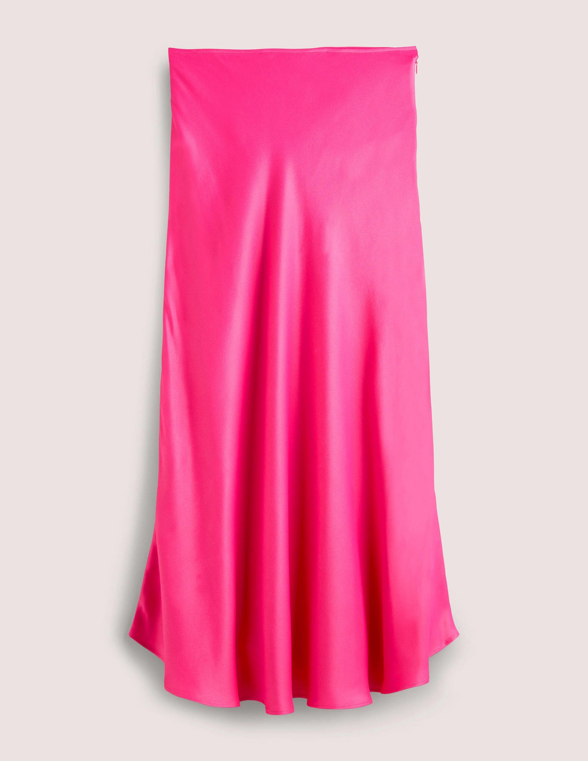 Pink Satin Bias-cut Midi Skirt-Wassermelonenrosa-6