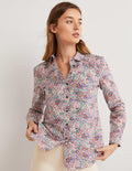 Classic Cotton Shirt-Ivory, Ditsy Garden