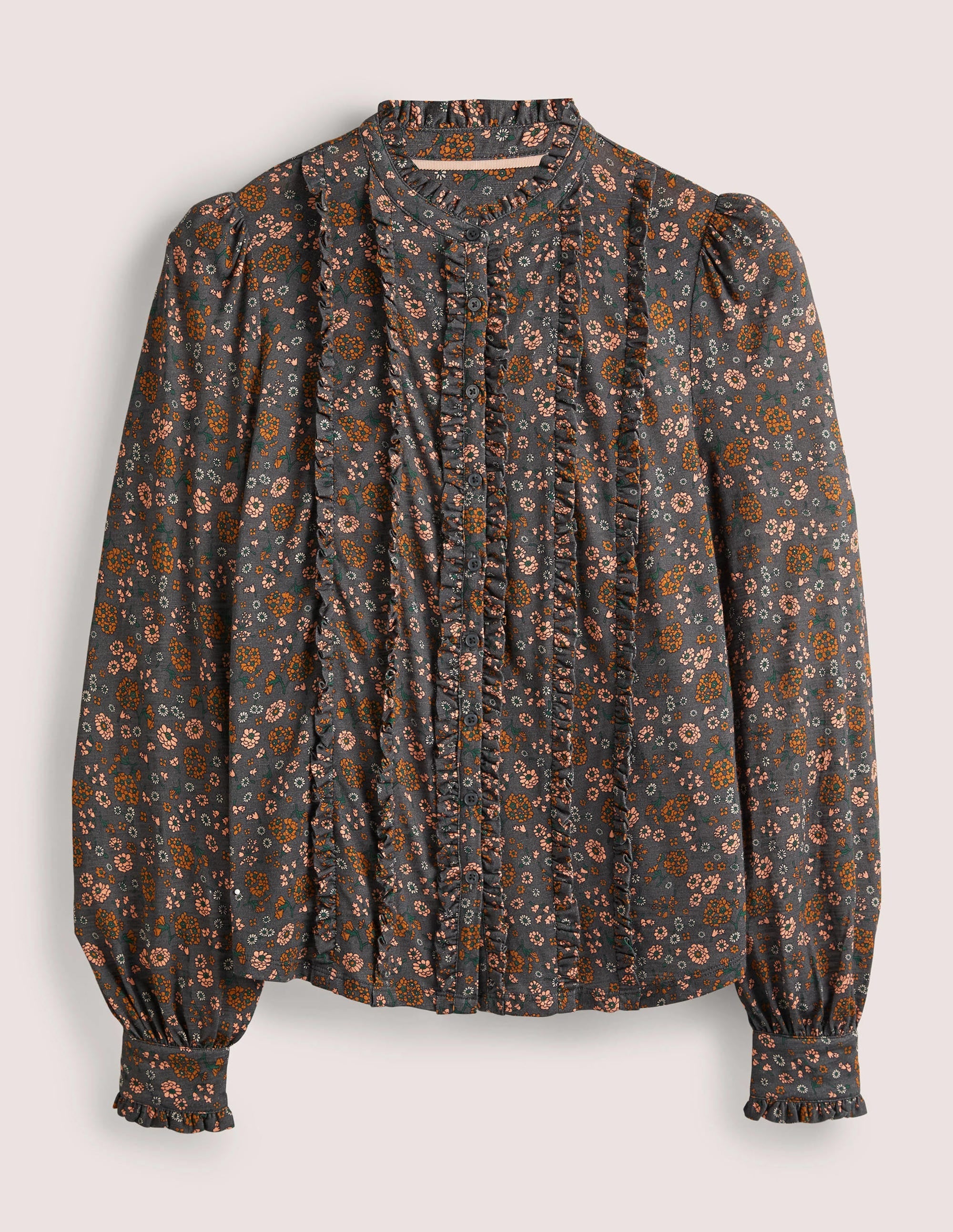 Chemise en jersey à volants-Motif Ditsy Charm gris - Image 6