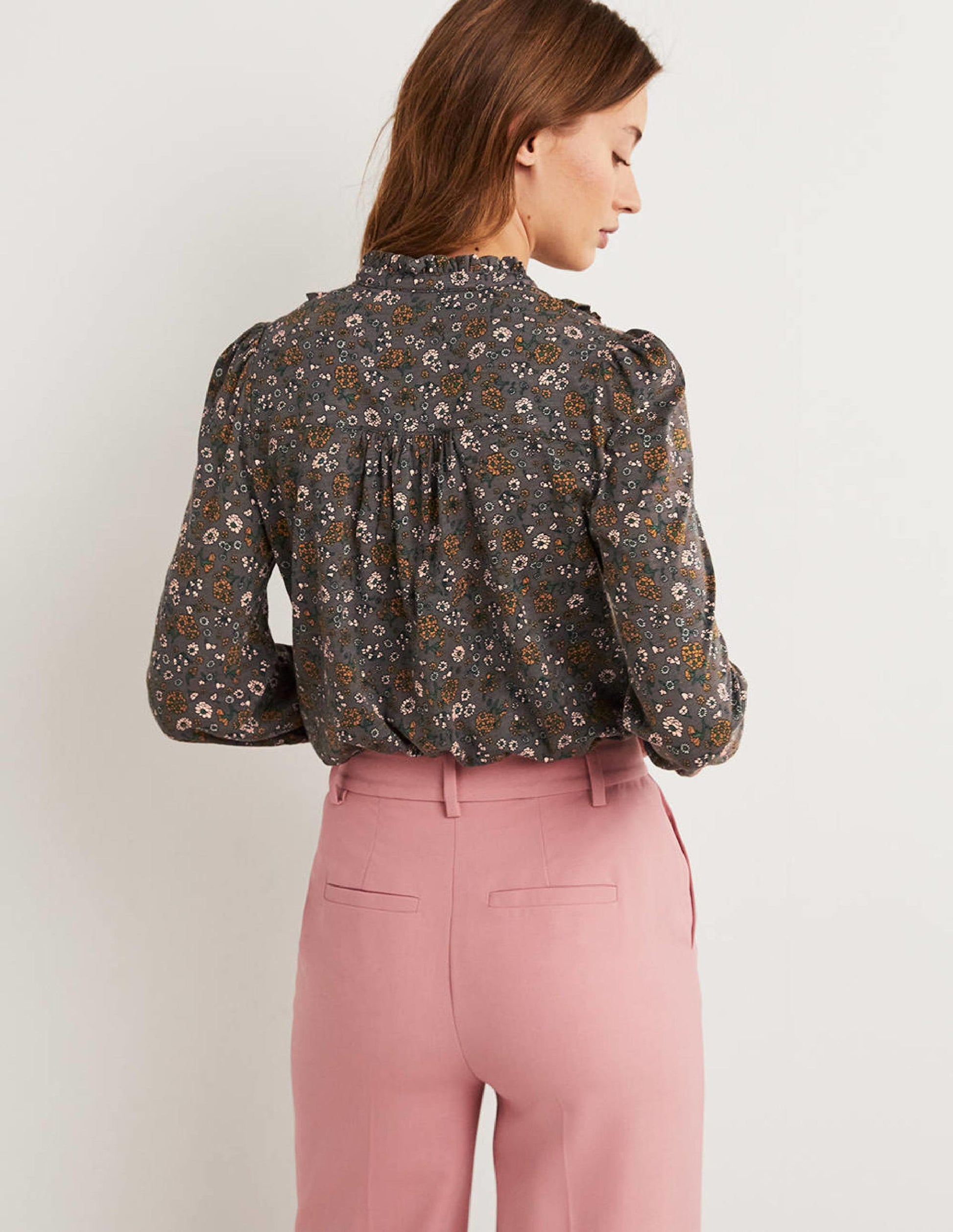 Chemise en jersey à volants-Motif Ditsy Charm gris-3