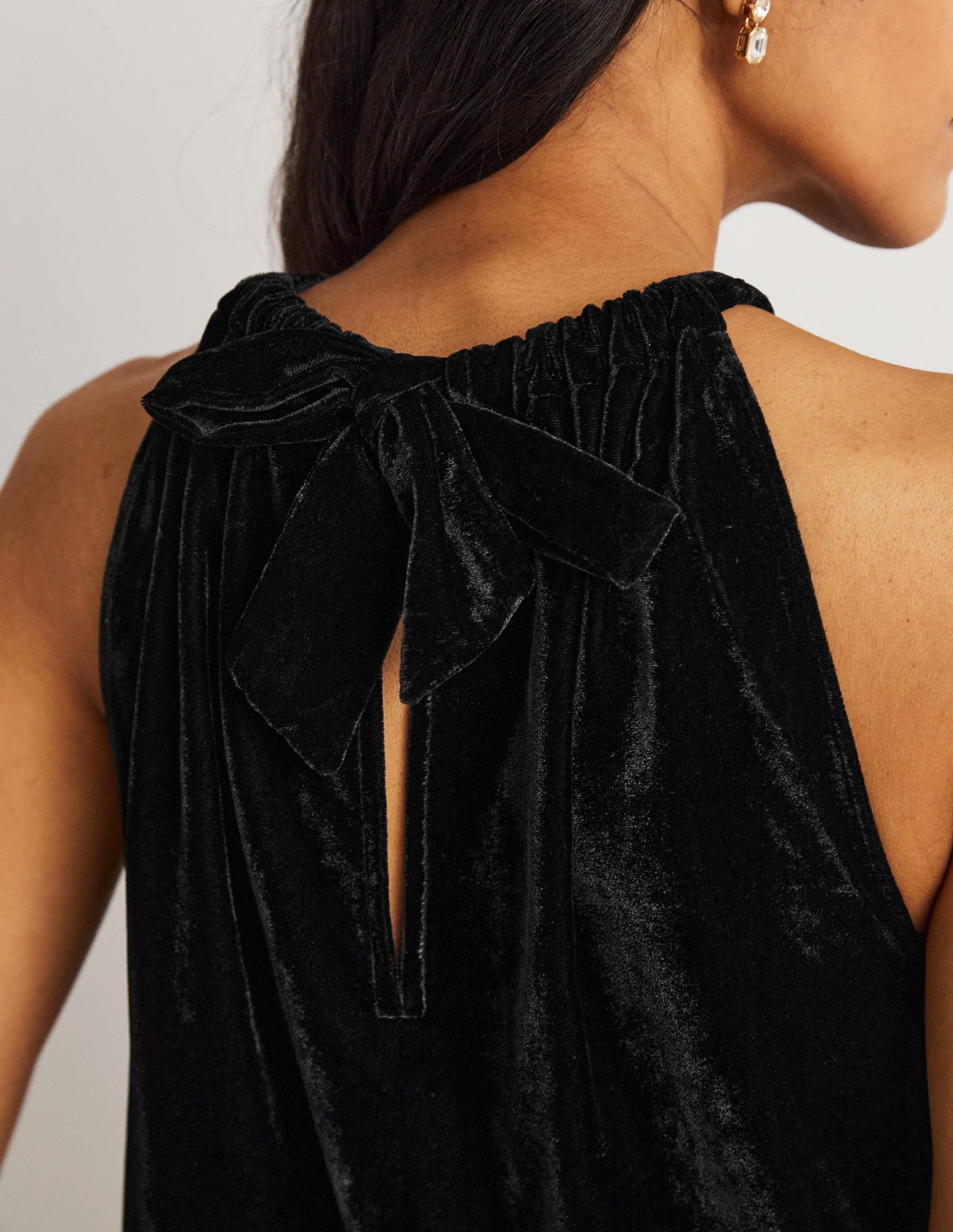Neckholder-Oberteil aus Samt-Schwarz-3