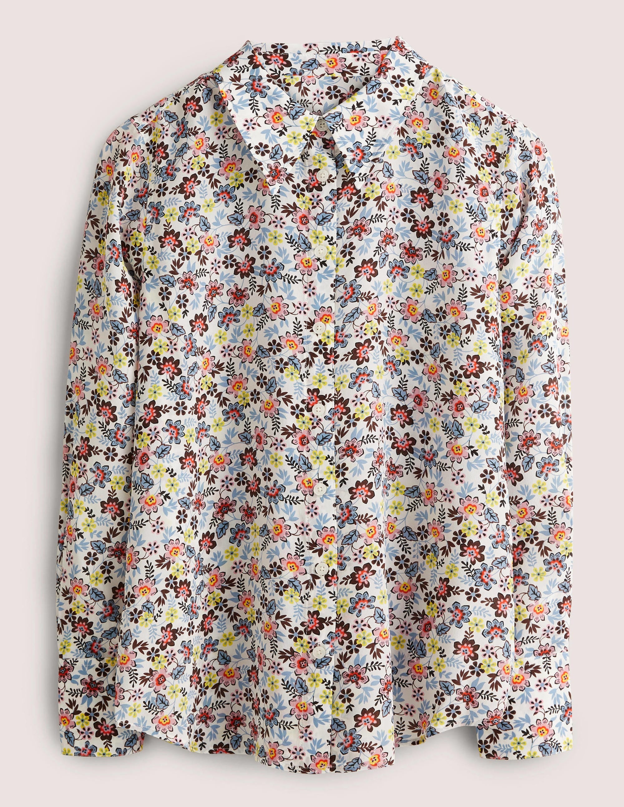 Nouvelle chemise en soie-Ivoire, motif Opulent Leaf - Image 5
