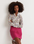 Nouvelle chemise en soie-Ivoire, motif Opulent Leaf