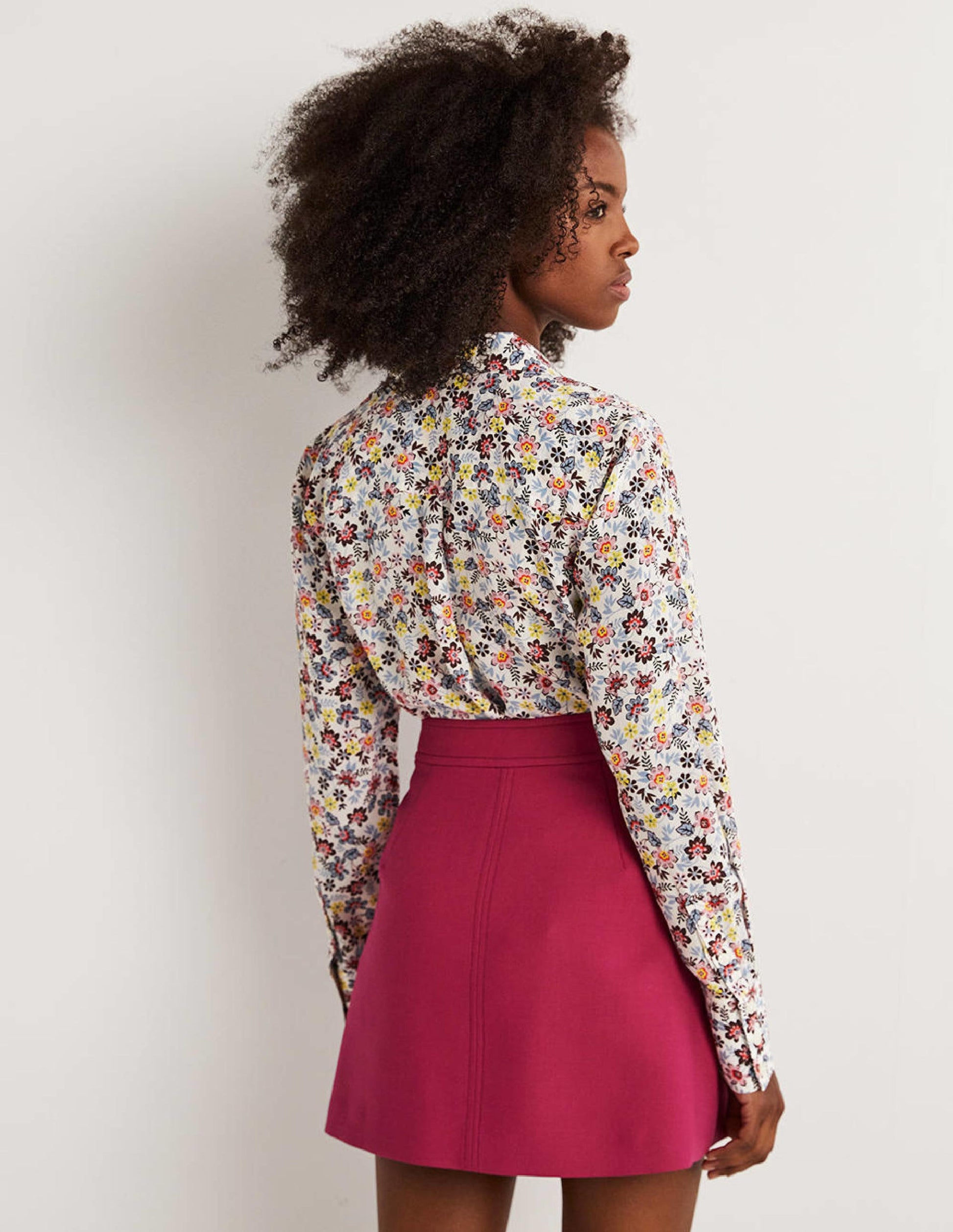 Nouvelle chemise en soie-Ivoire, motif Opulent Leaf-2