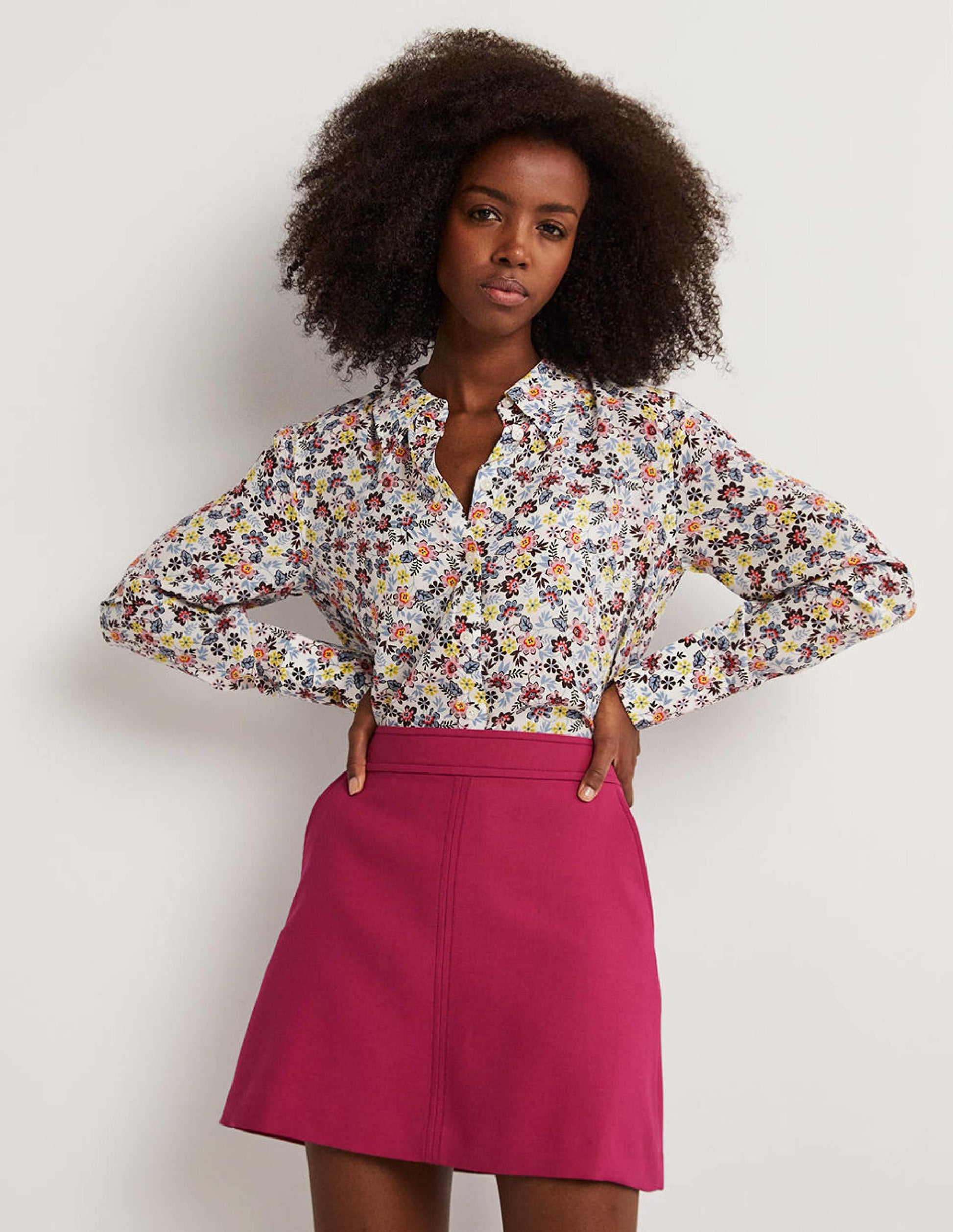 Nouvelle chemise en soie-Ivoire, motif Opulent Leaf-4