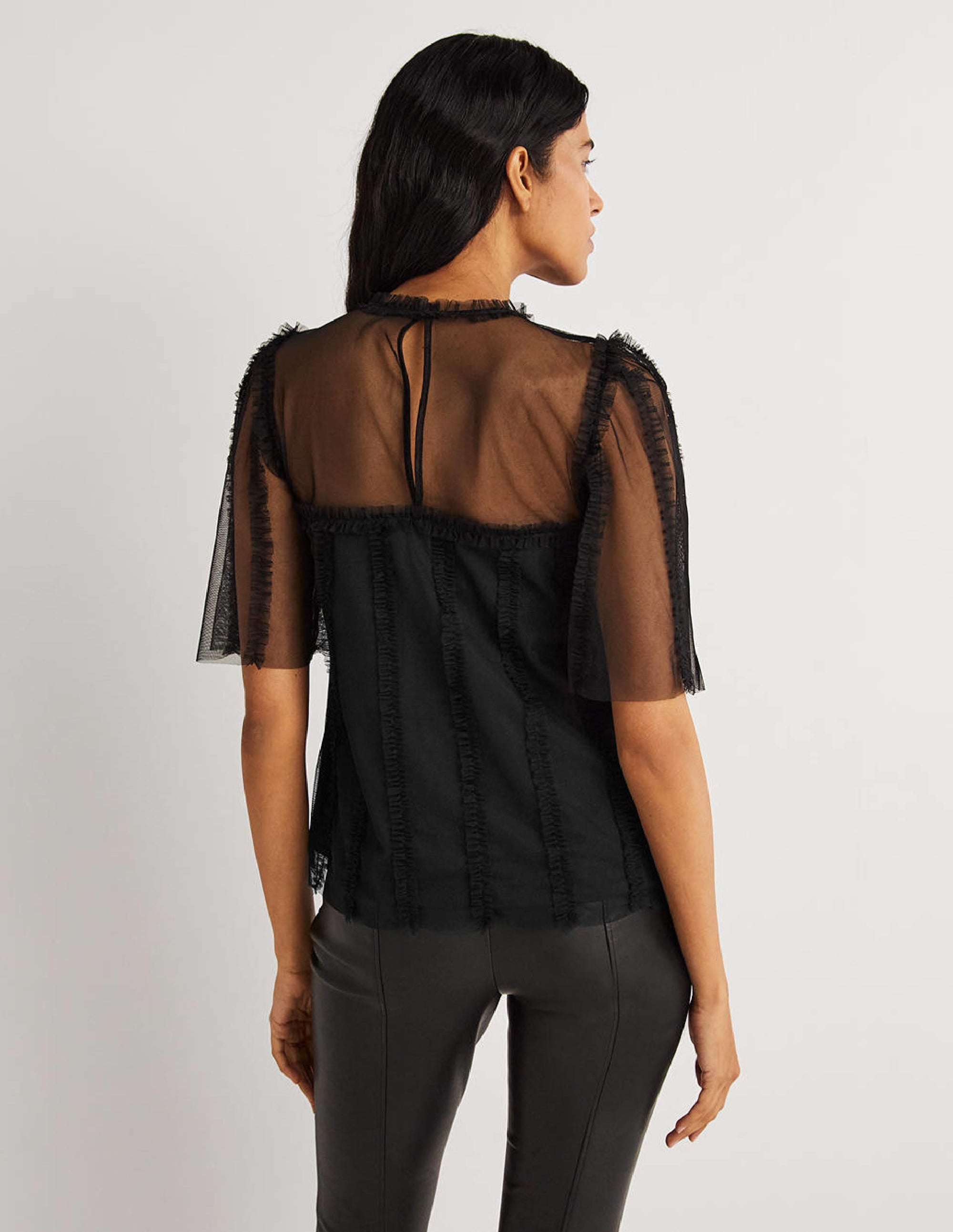 Black Sweetheart Tulle Party Top-Noir - Image 3
