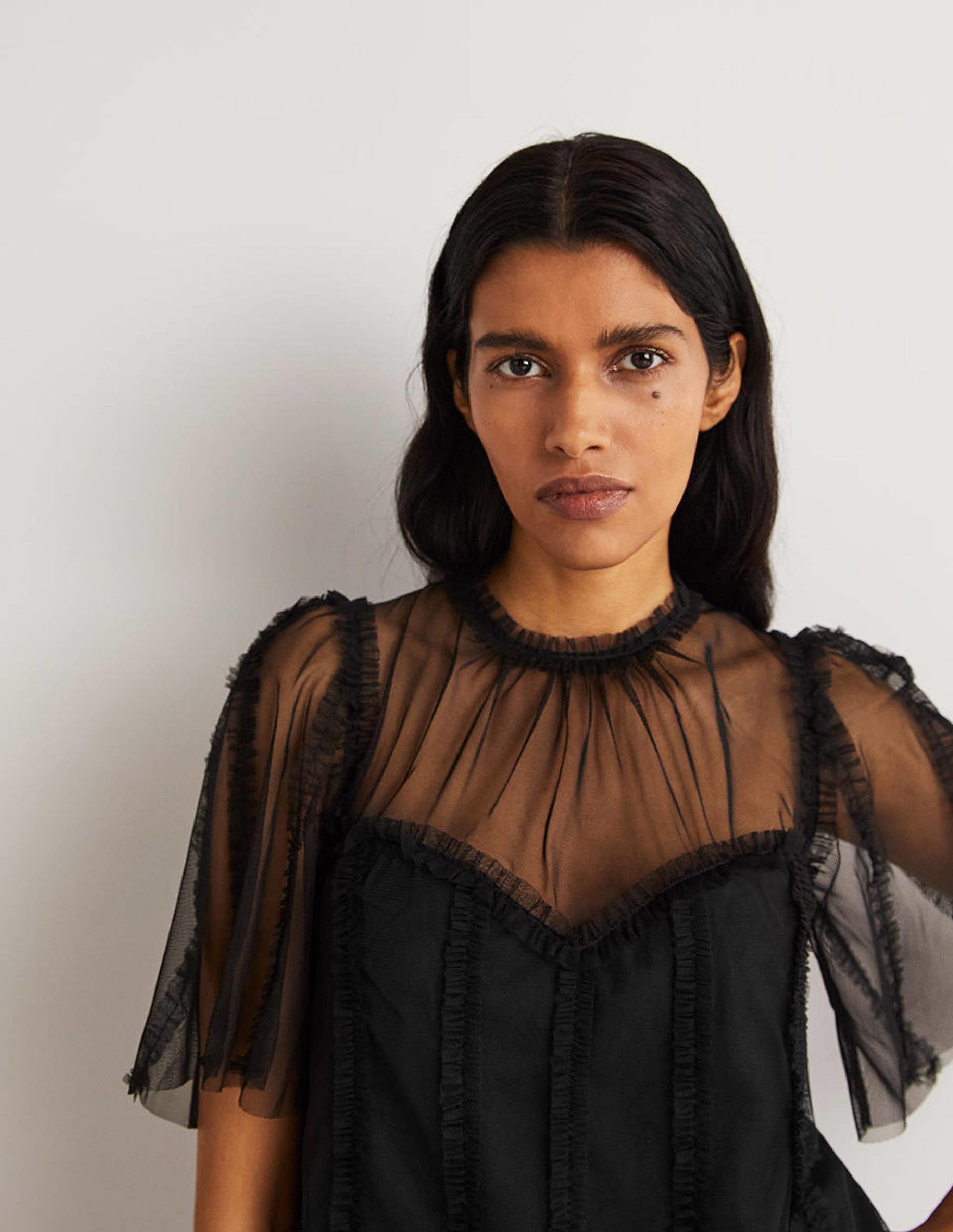 Black Sweetheart Tulle Party Top-Schwarz-4