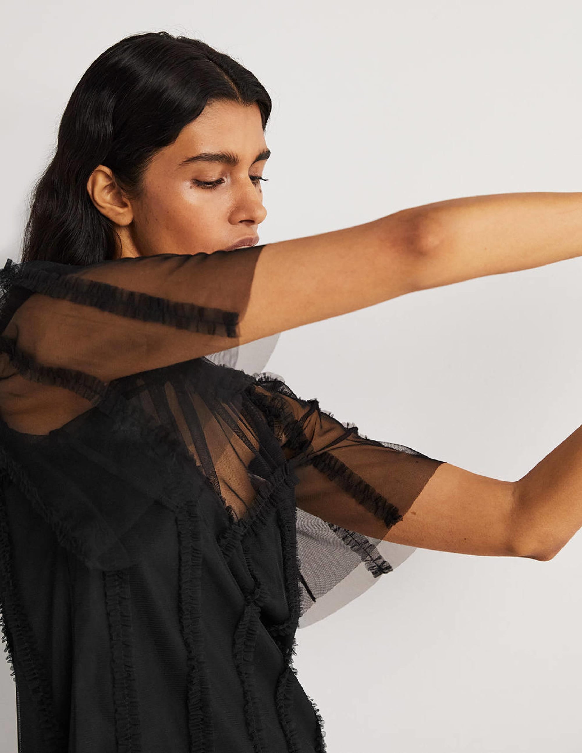 Black Sweetheart Tulle Party Top-Noir - Image 6