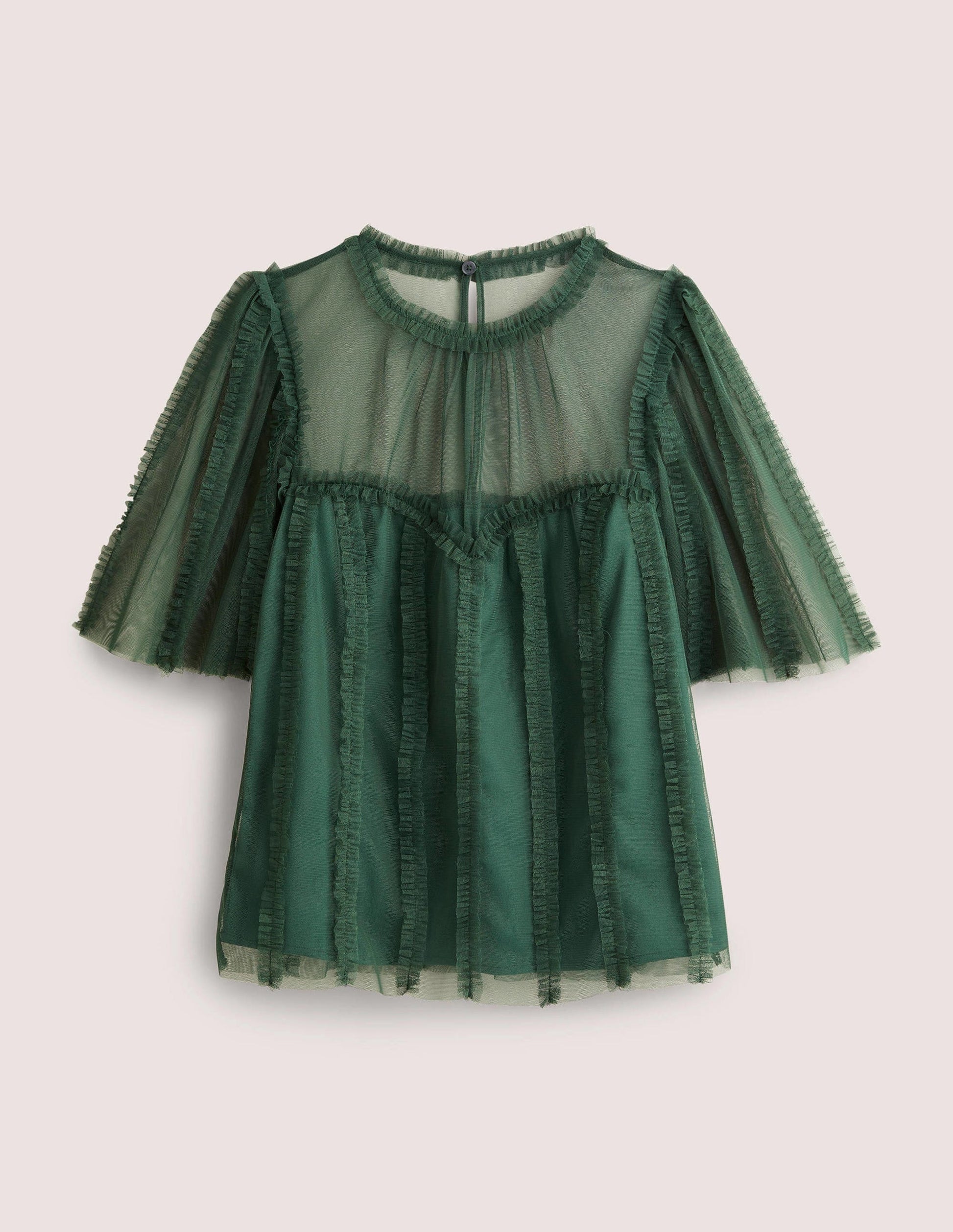 Green Sweetheart Tulle Party Top-Trekking-Grün-6
