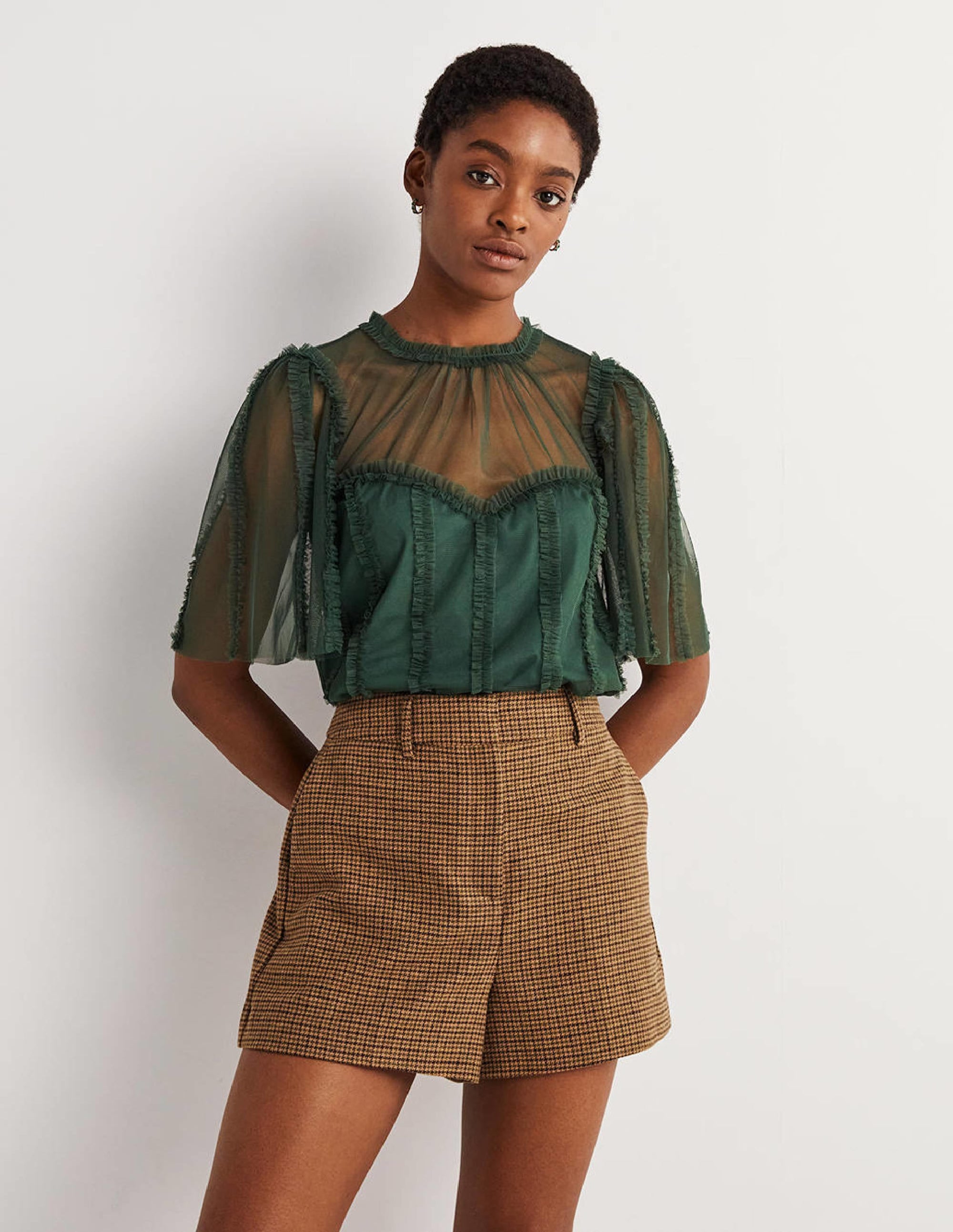 Green Sweetheart Tulle Party Top-Trekking-Grün - Image 1