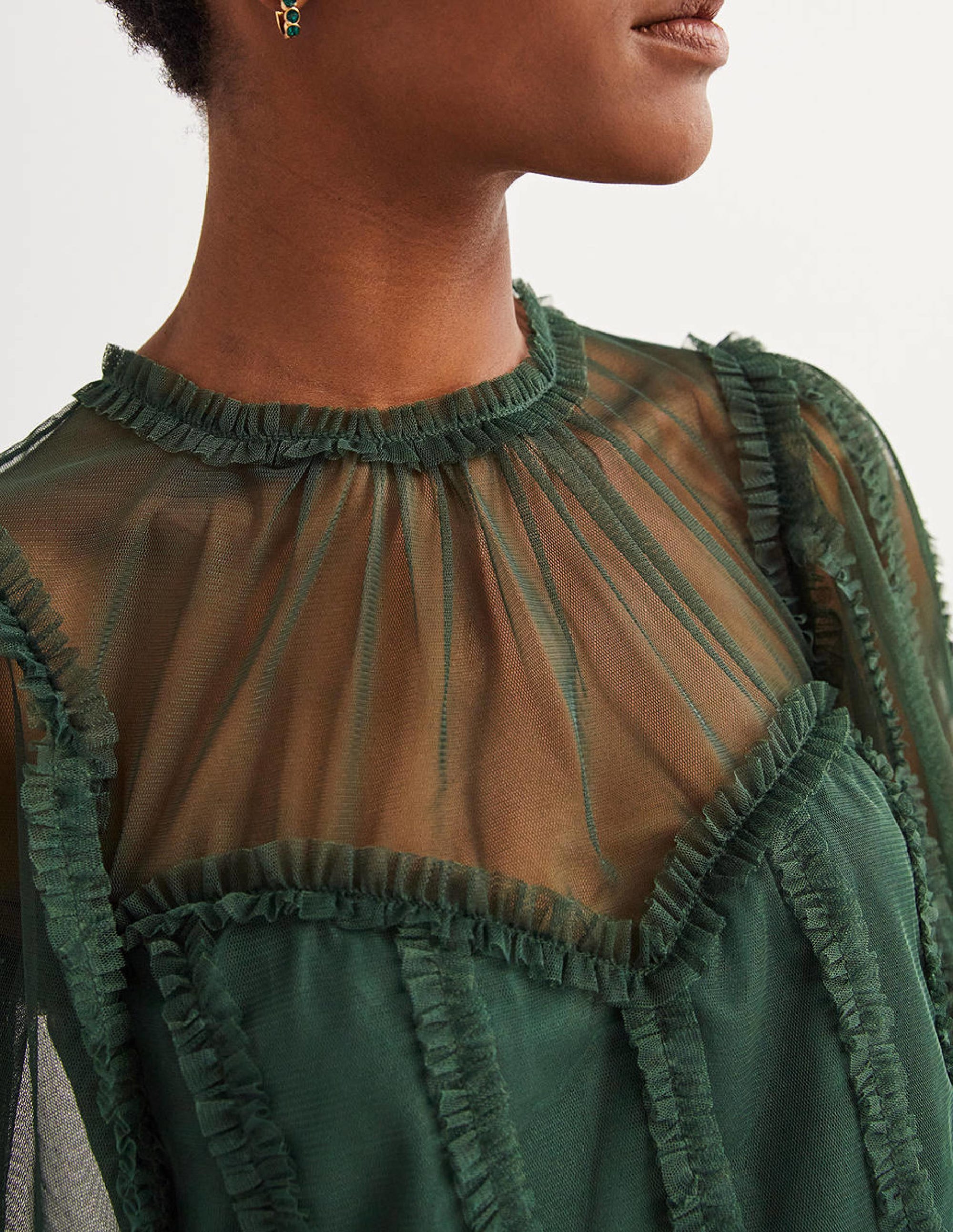 Green Sweetheart Tulle Party Top-Trekking-Grün - Image 2