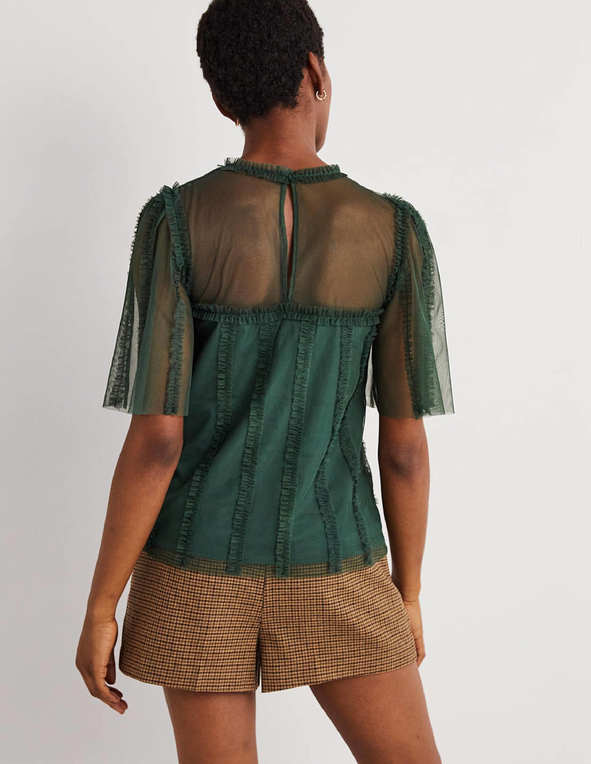 Green Sweetheart Tulle Party Top-Trekking-Grün - Image 3