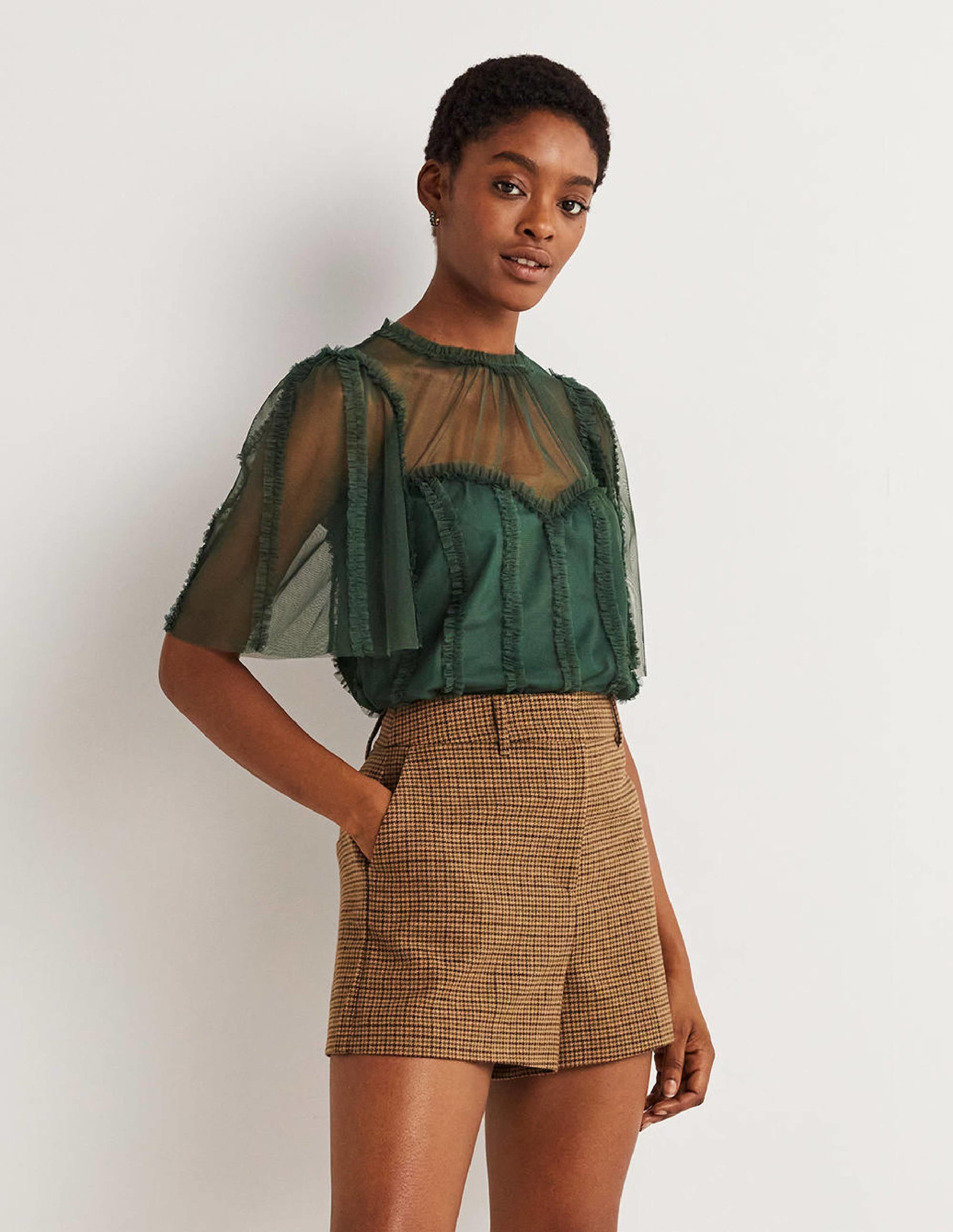 Green Sweetheart Tulle Party Top-Trekking-Grün - Image 4