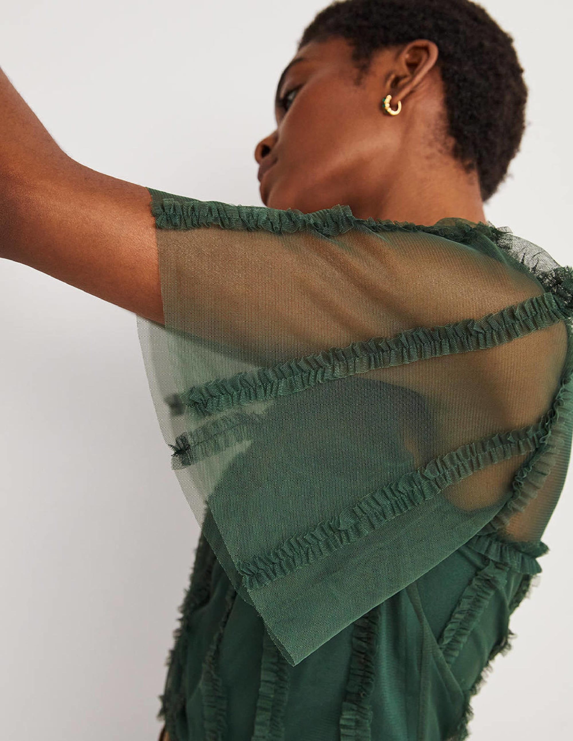 Green Sweetheart Tulle Party Top-Trekking-Grün - Image 5