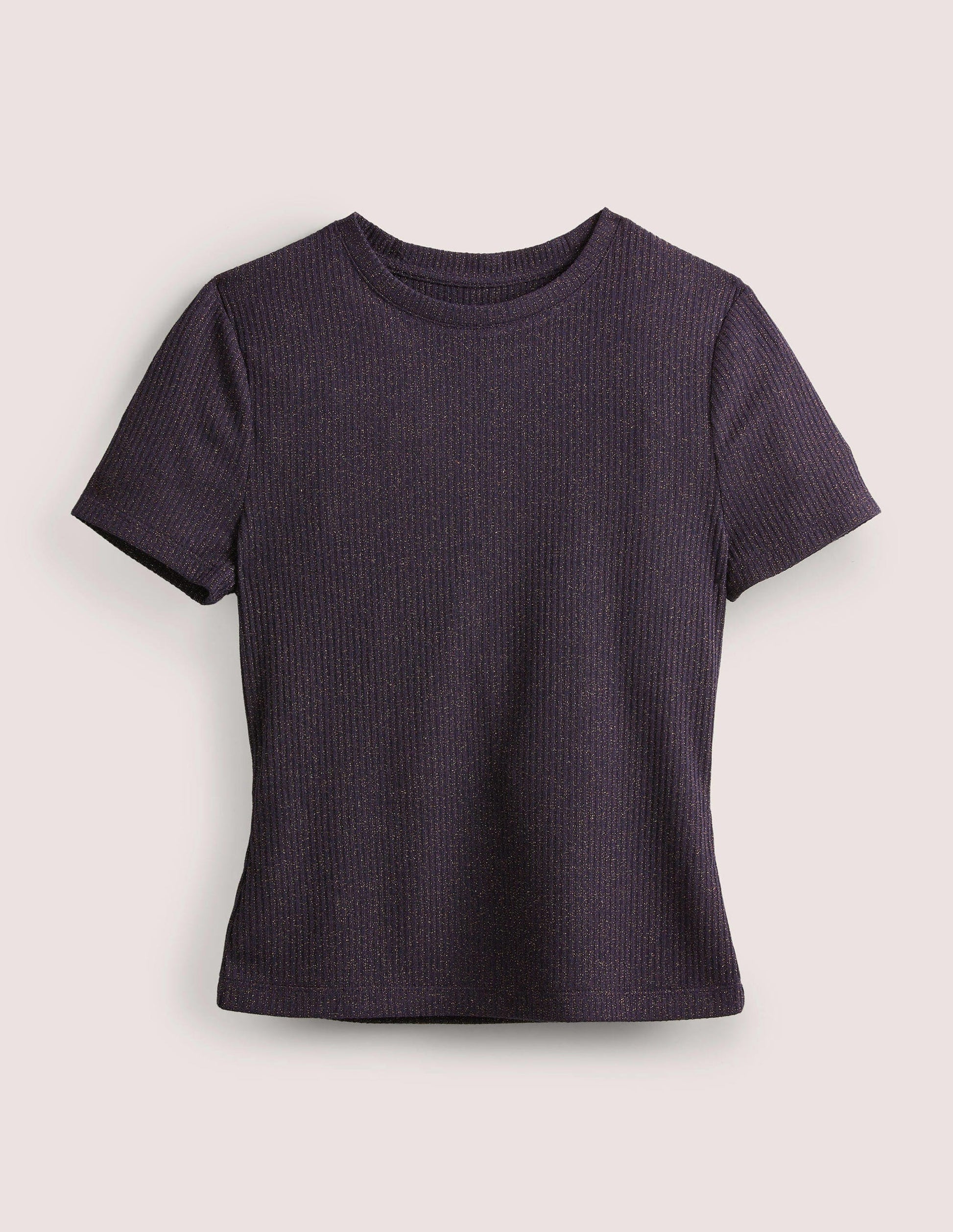 Vorgeschrumpftes Oberteil mit Glitzer-Navy, Kupferglitzer-5