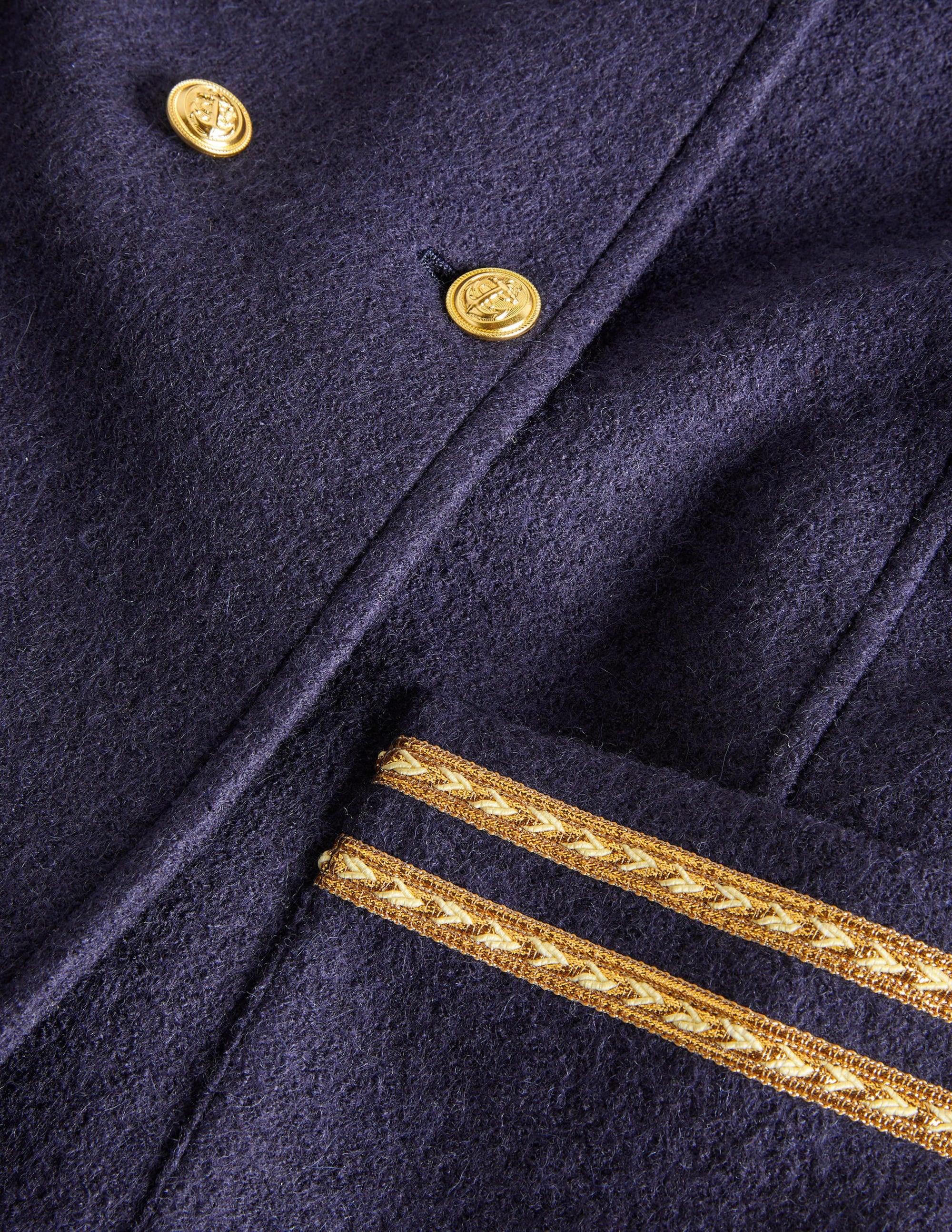 Double Breasted Military Coat-Marineblau - Image 7
